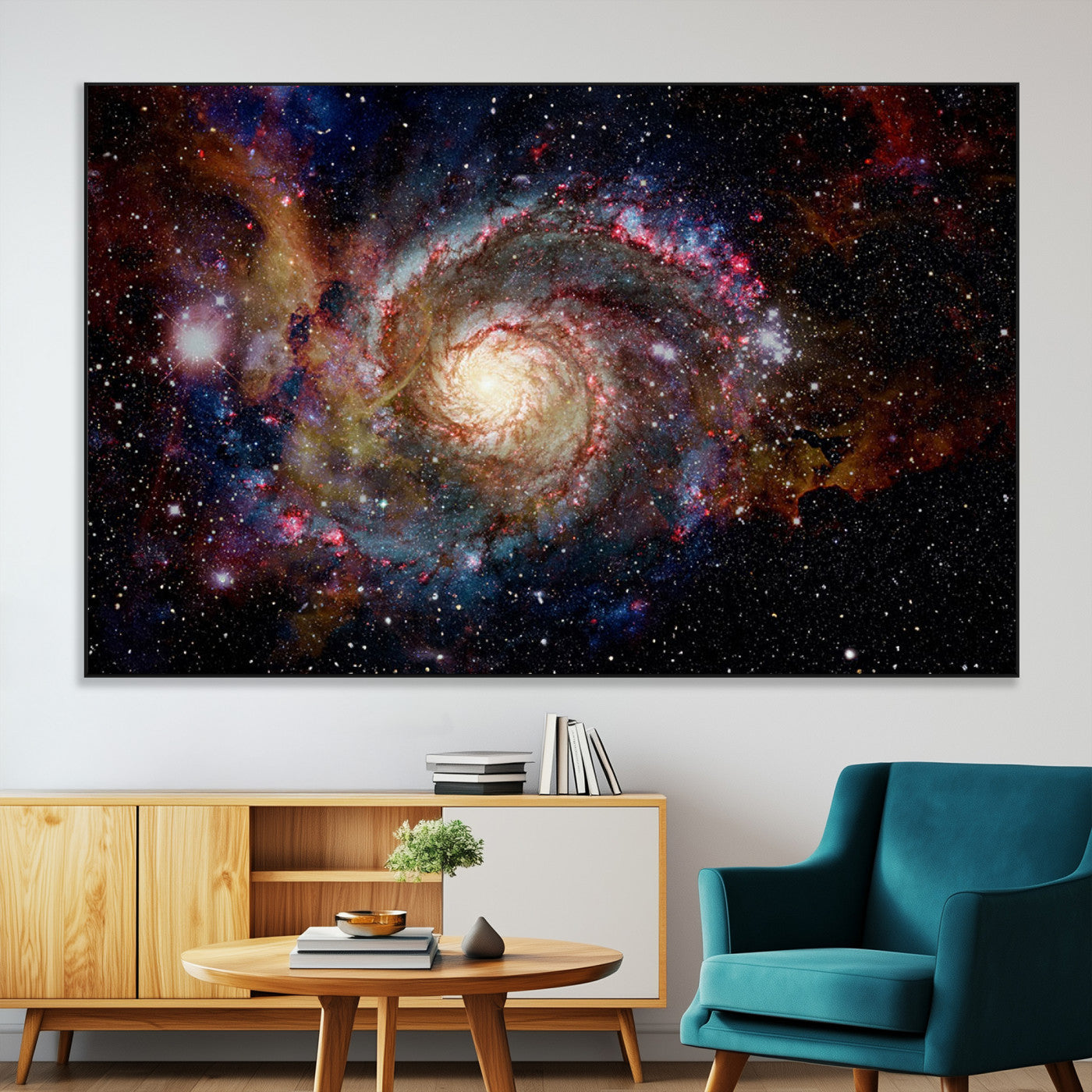SEG-FC-51X34_Oversize - Nebula and Galaxies in Space Wall Art Canvas Print, Spiral Galaxy Wall Art Canvas Print