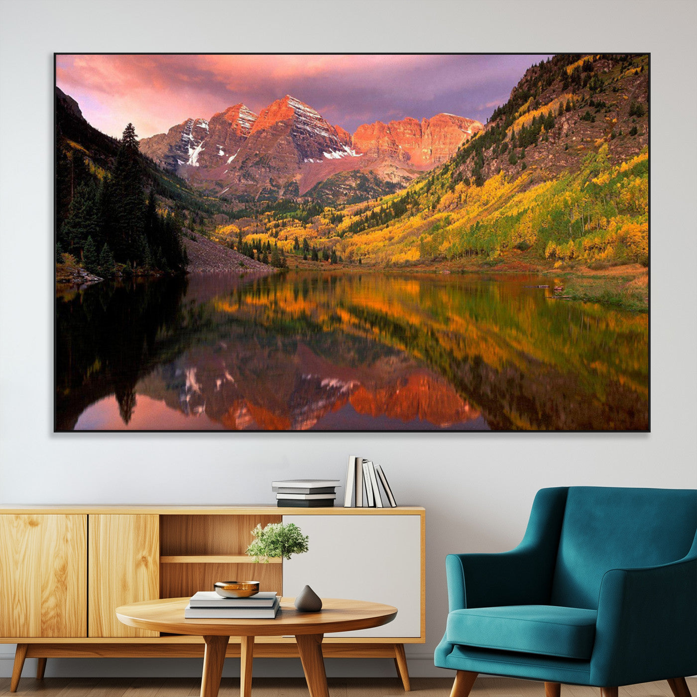 86946-MGV-CV-36X24-Colorado Rockies Mountain Sunset Wall Art | Ready to Hang and Framed | Scenic Nature Landscape