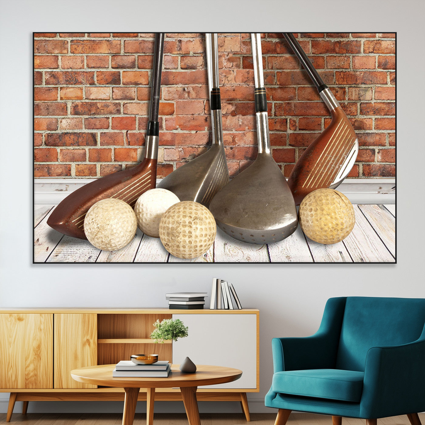 SEG-FC-51X34_Oversize - Vintage Golf Ball Wall Art Canvas Print | Golf Decor for Man Cave or Office | Ready to Hang and