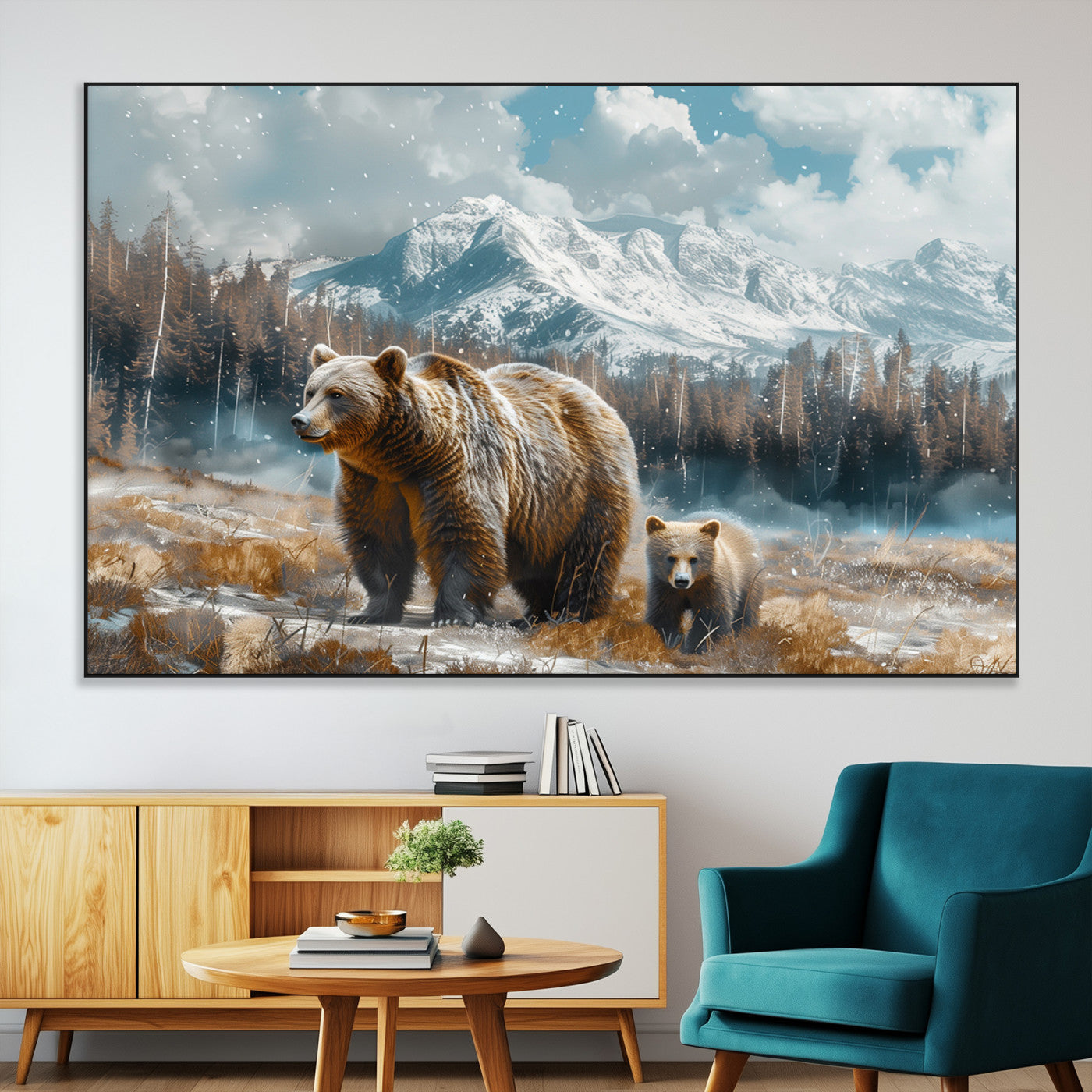 SEG-FC-51X34_Oversize - Bear and Baby Bear Wall Art Canvas Print