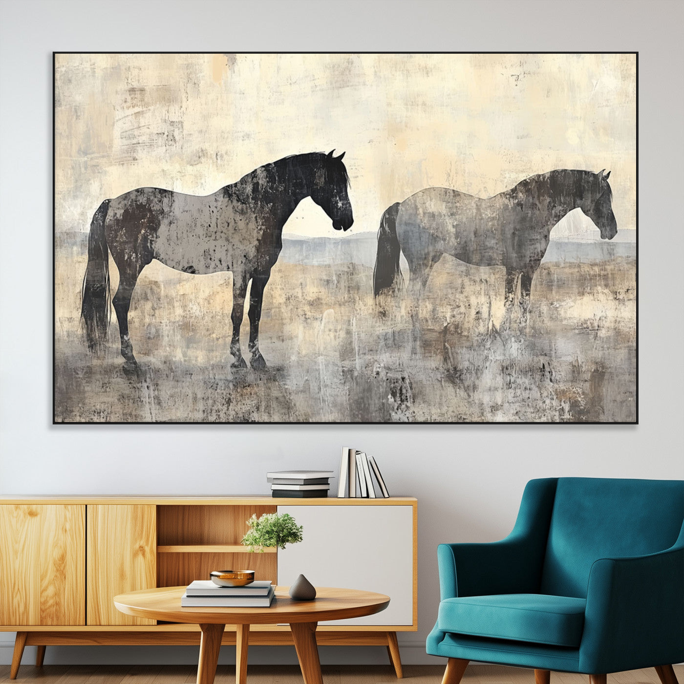 SEG-FC-51X34_Oversize - Vintage Horses Wall Art Canvas Print