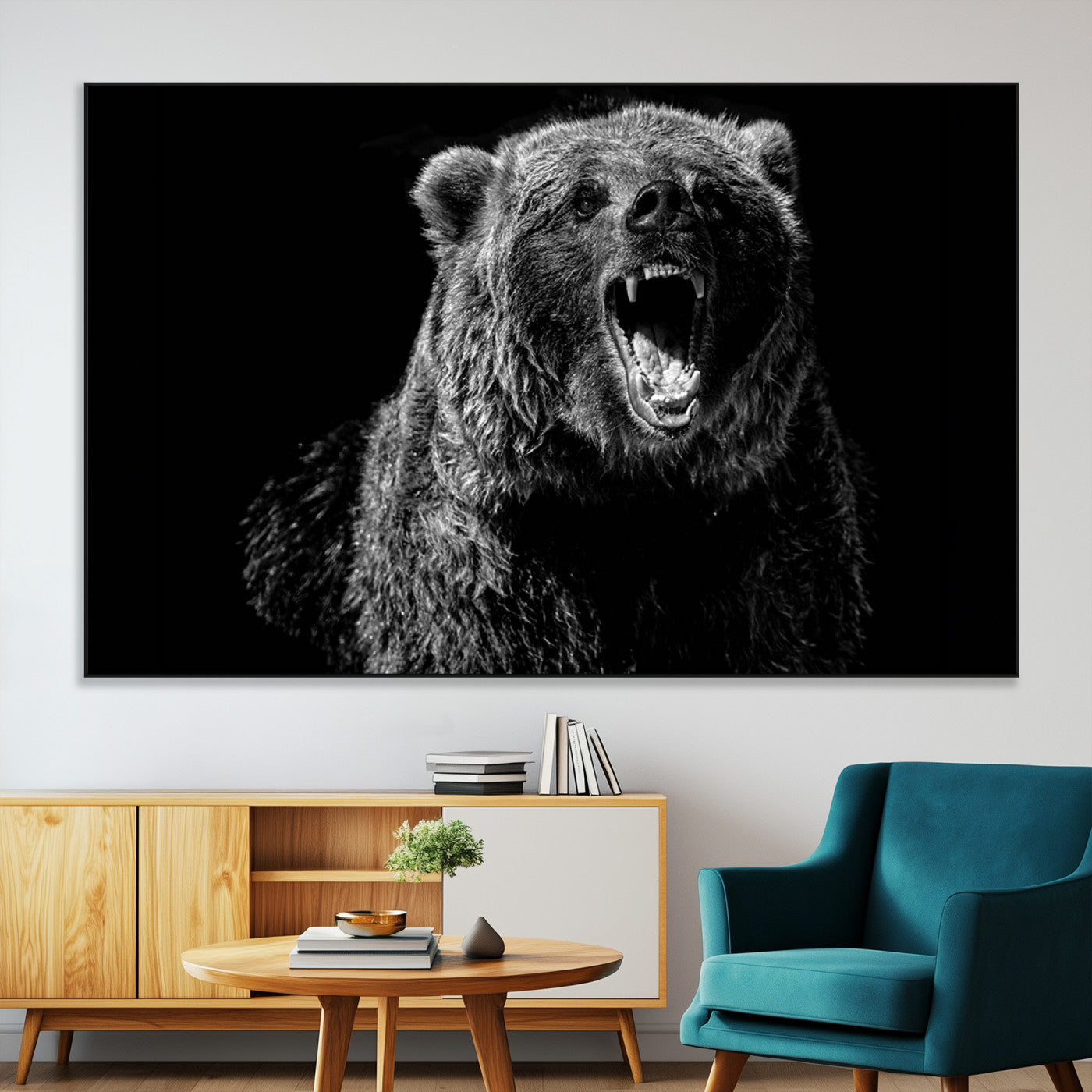 SEG-FC-51X34_Oversize - Bear Canvas Print | Wildlife Wall Art for Cabin Decor | Ready to Hang Framed