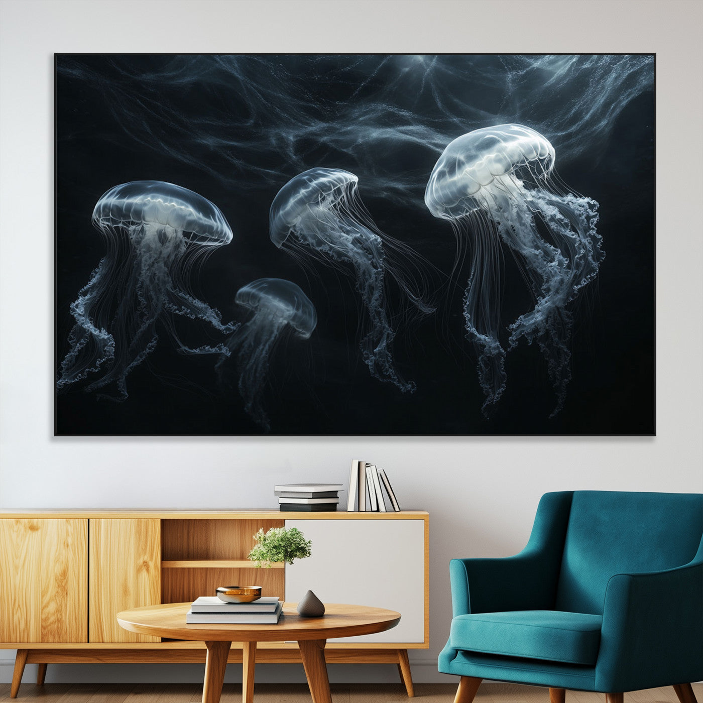 SEG-FC-51X34_Oversize - Jellyfish Wall Art Canvas Print, Elegant Wall Decor