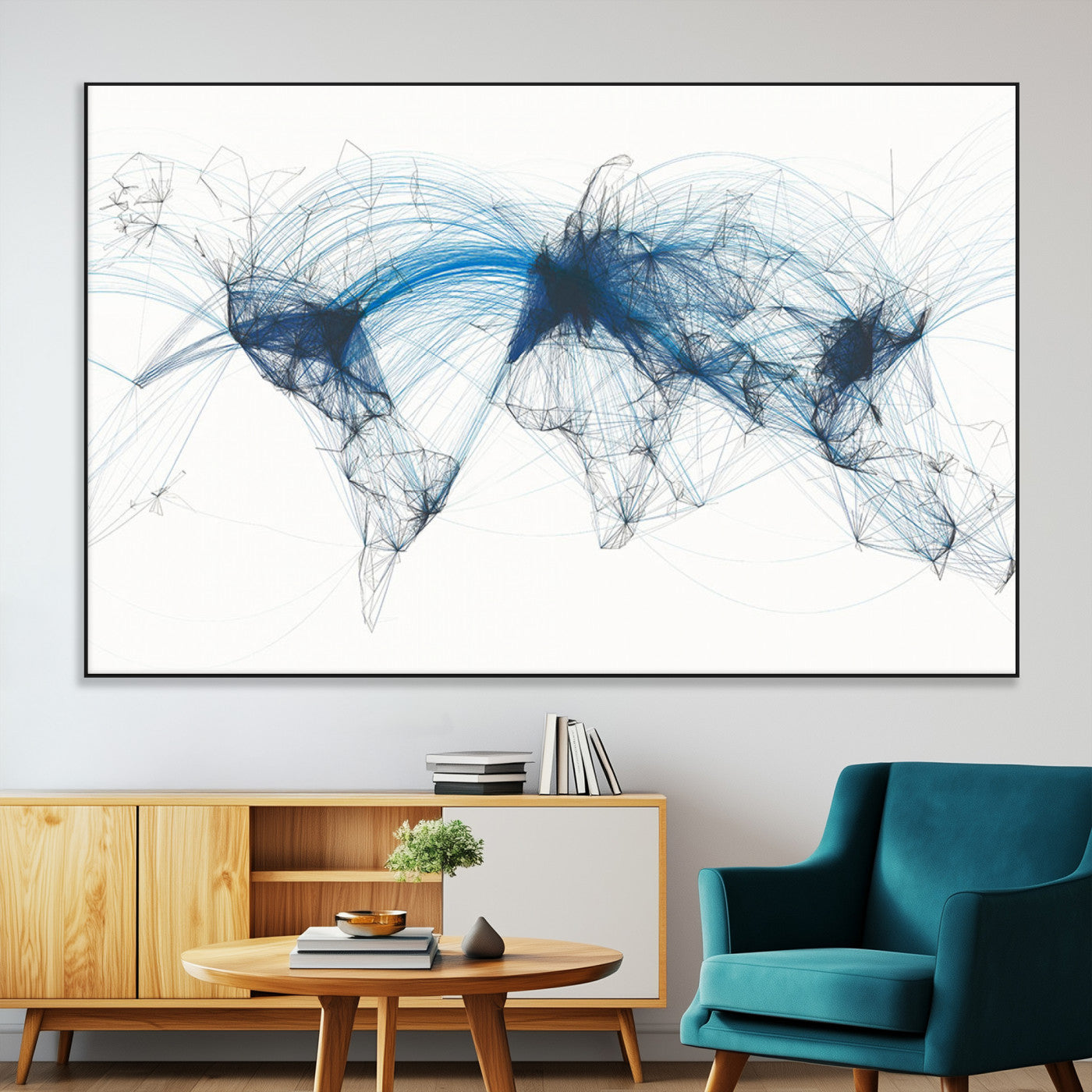 SEG-FC-51X34_Oversize - Push Pin World Map Canvas Print – Framed Wall Art for Couples to Track Their Travels – Anniversary