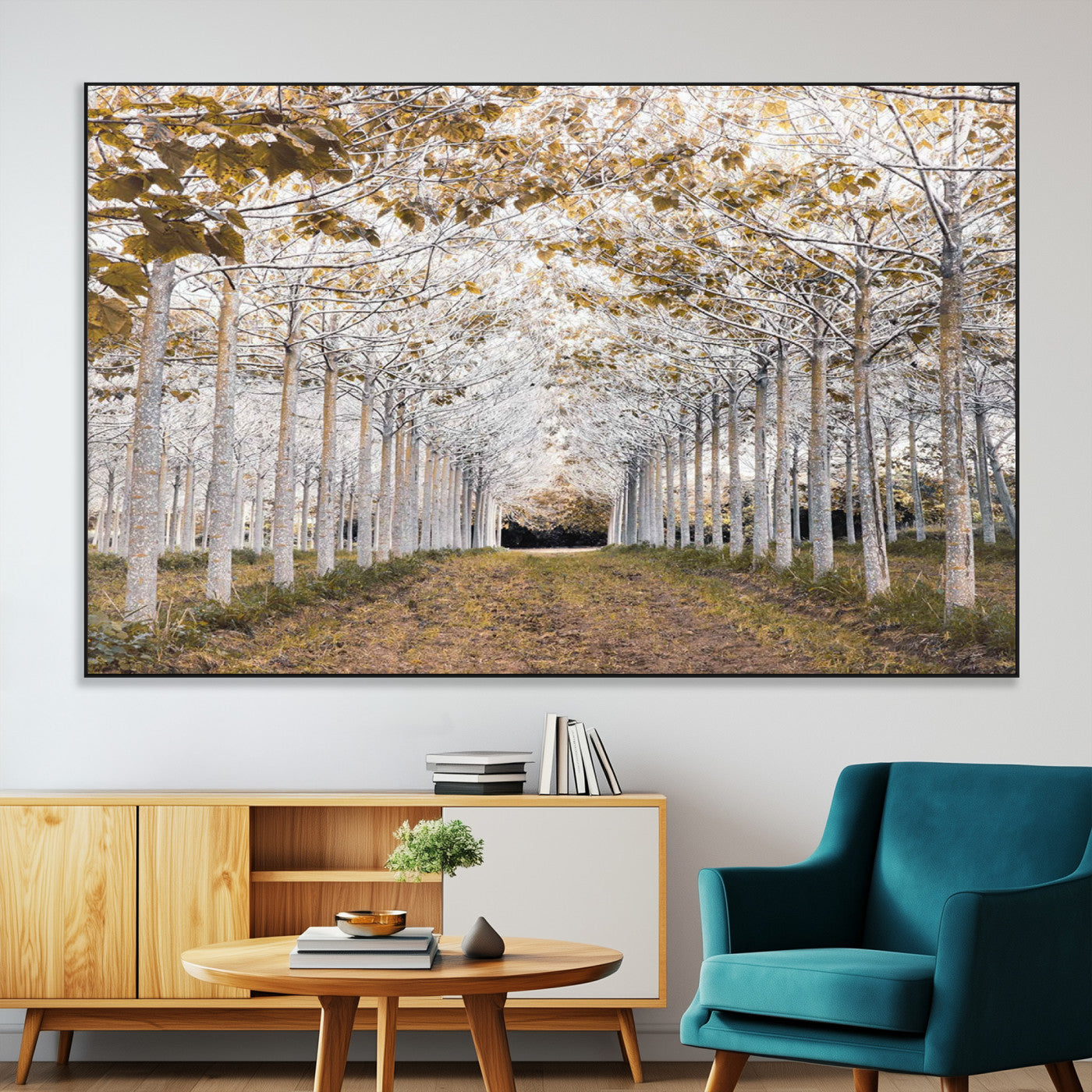 SEG-FC-51X34_Oversize - Forest Grove Wall Art | Serene Pathway Canvas Print | Ready to Hang and Framed Nature Wall Decor for