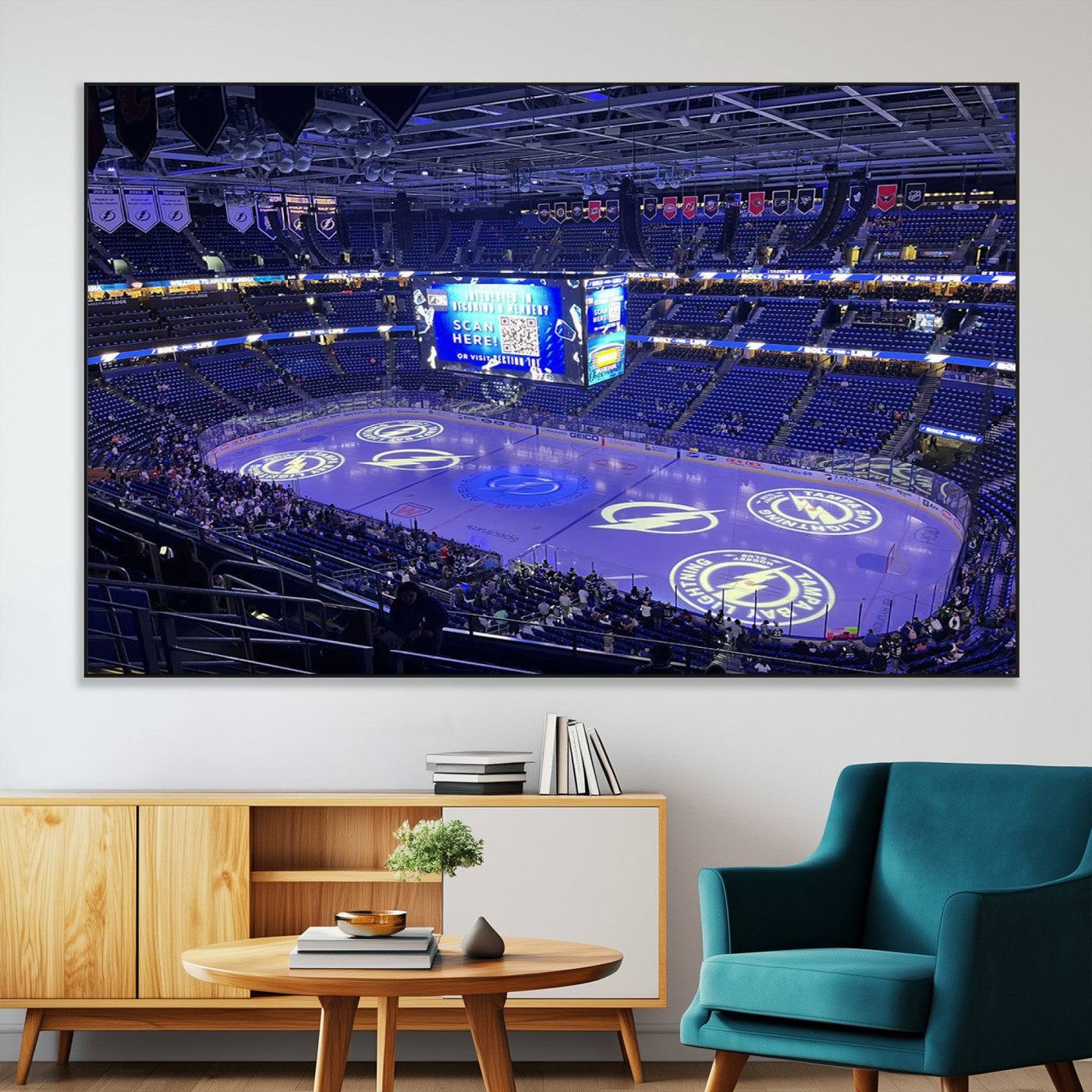 SEG-FC-51X34_Oversize - Amalie Arena Florida Wall Art Canvas Print - NHL Hockey Stadium Print Wall Art
