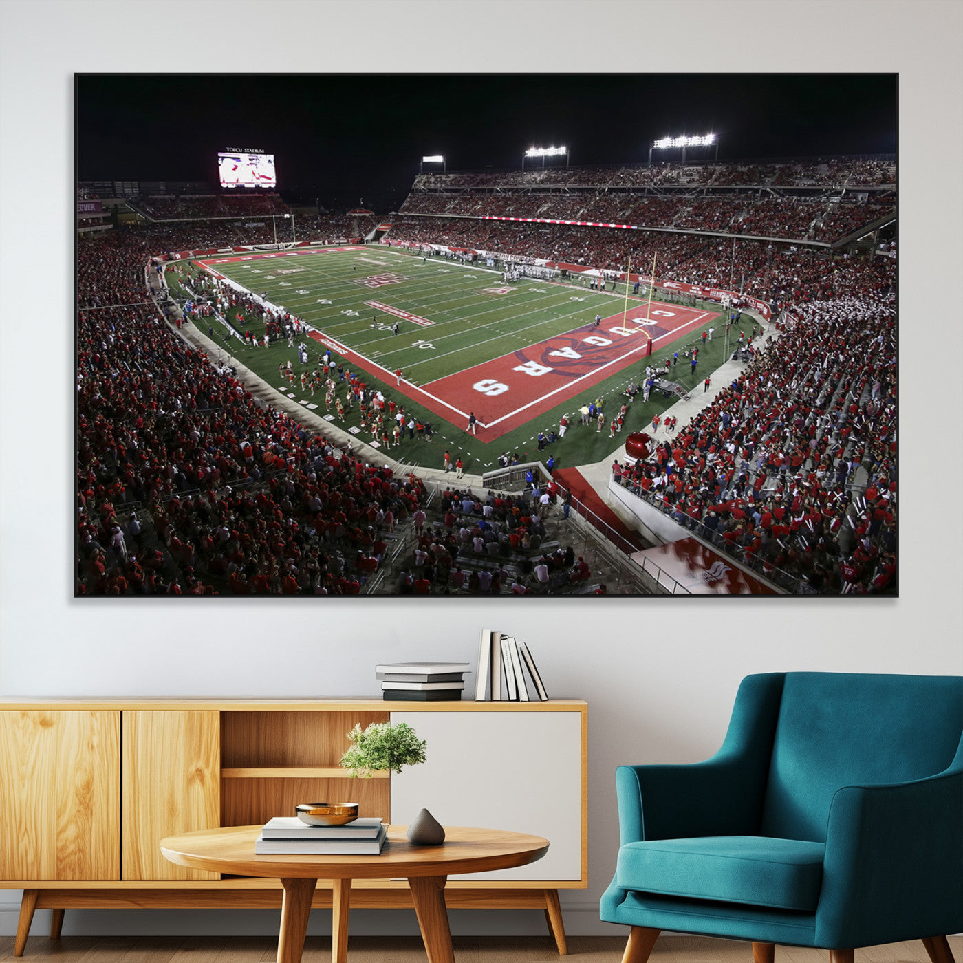 SEG-FC-51X34_Oversize - Houston Cougars Football Team Print - Houston TDECU Stadium Wall Art Canvas Print