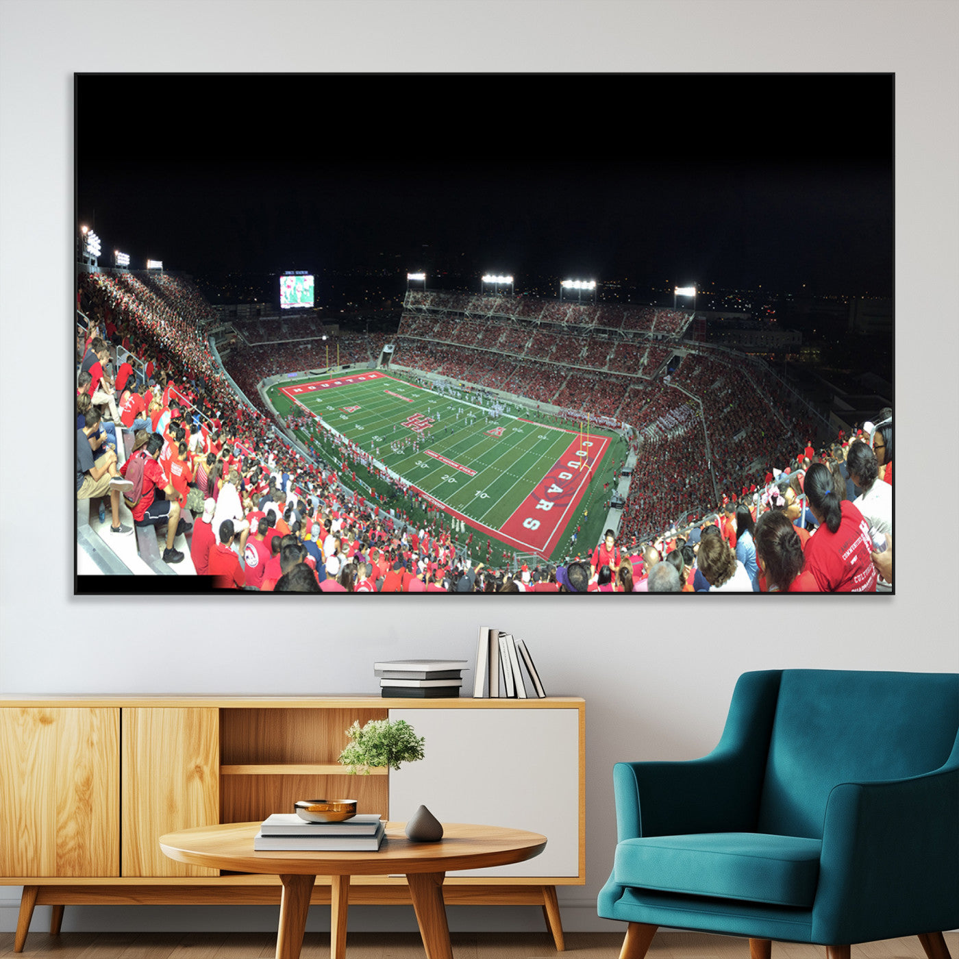 SEG-FC-51X34_Oversize - Houston Cougars Football Team Print - Houston TDECU Stadium Wall Art Canvas Print