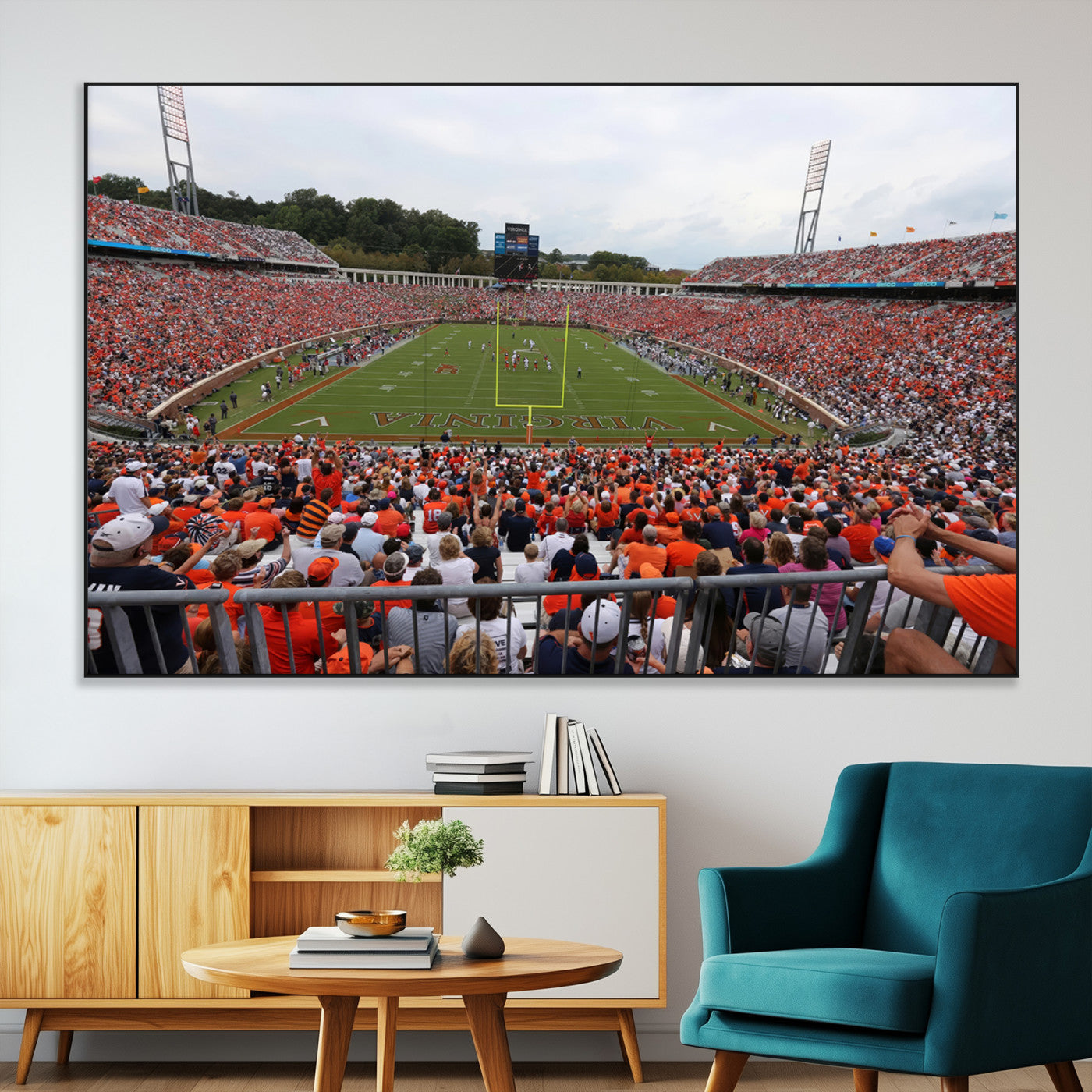 SEG-FC-51X34_Oversize - Virginia Cavaliers Football Team Print - Charlottesville Scott Stadium Print Wall Art Canvas
