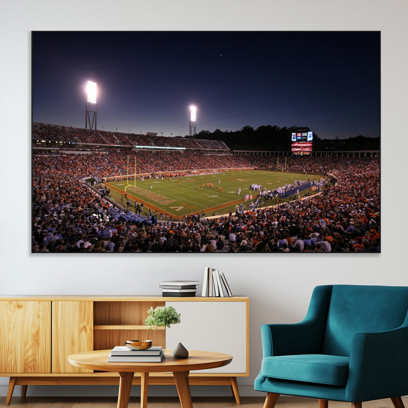 SEG-FC-51X34_Oversize - Virginia Cavaliers Football Team Print - Charlottesville Scott Stadium Canvas Print Wall Art