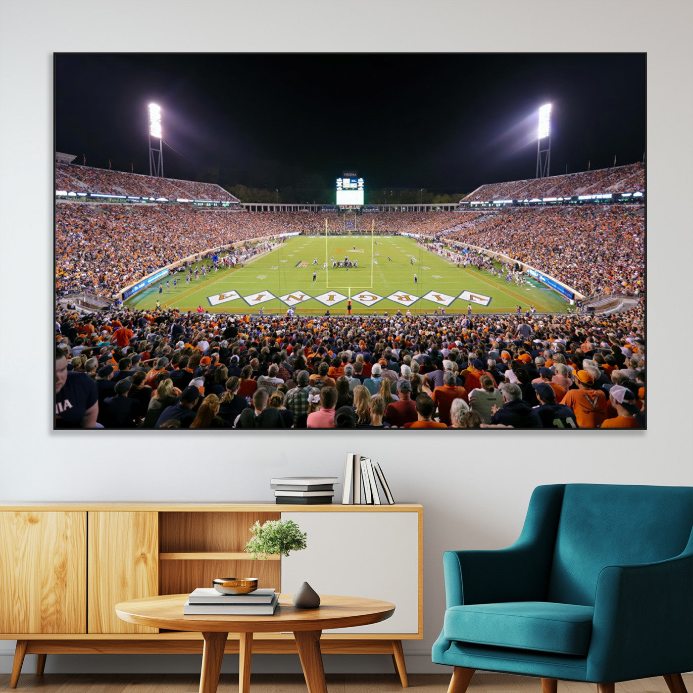 SEG-FC-51X34_Oversize - Virginia Cavaliers Football Team Print - Charlottesville Scott Stadium Wall Art Canvas Print