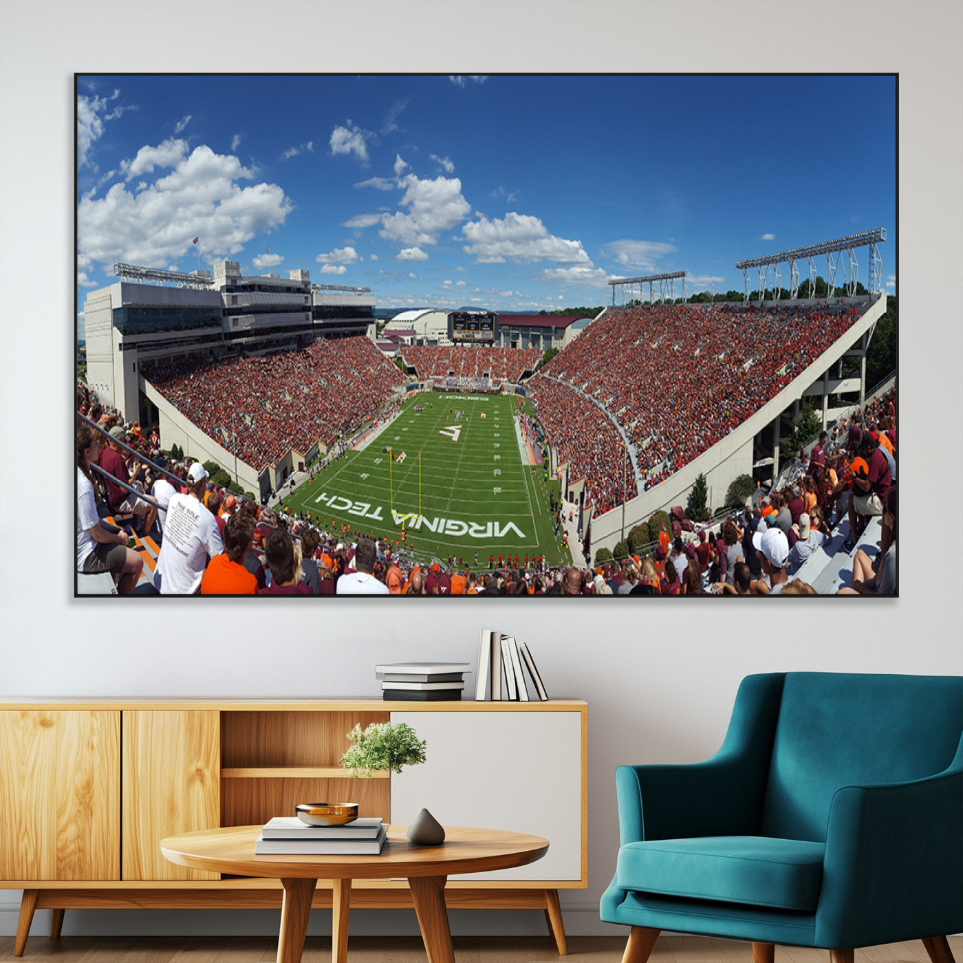 SEG-FC-51X34_Oversize - Virginia Tech Hokies Football Team Print - Blacksburg Lane Stadium Wall Art Canvas Print