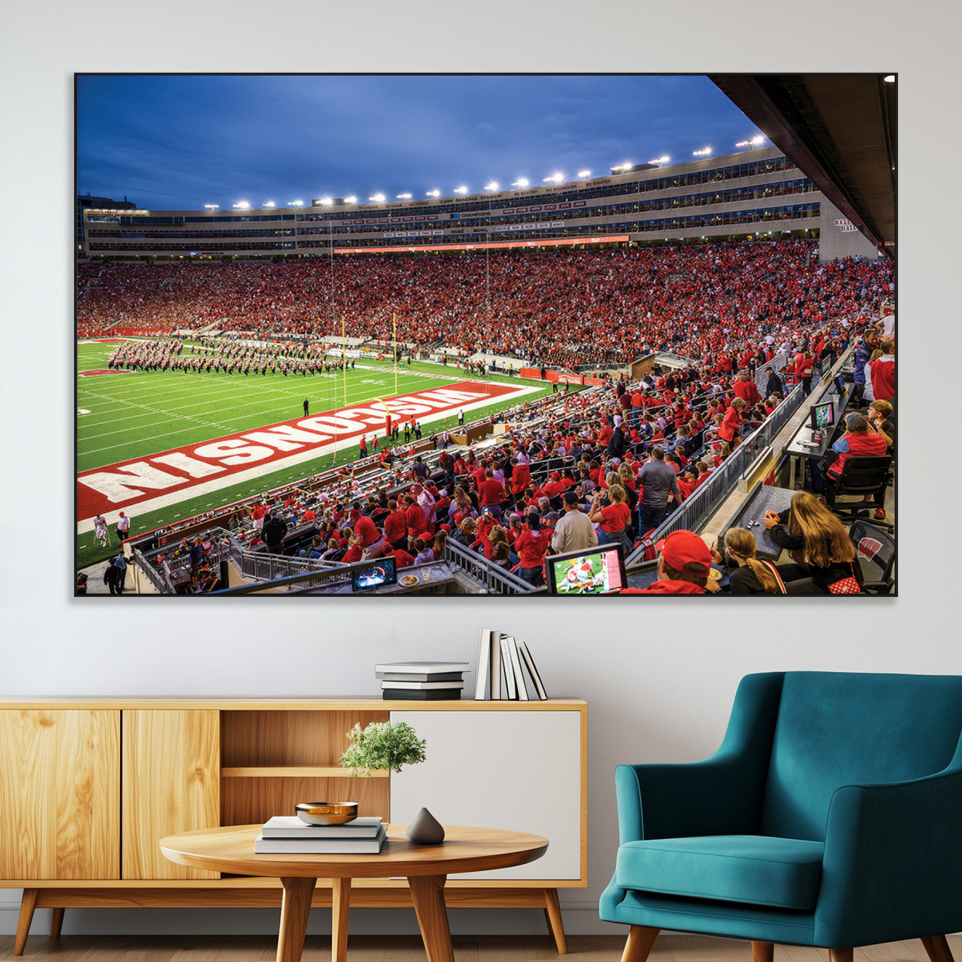 SEG-FC-51X34_Oversize - Wisconsin Badgers Football Team Print - Madison Camp Randall Stadium Wall Art, Wisconsin Badgers