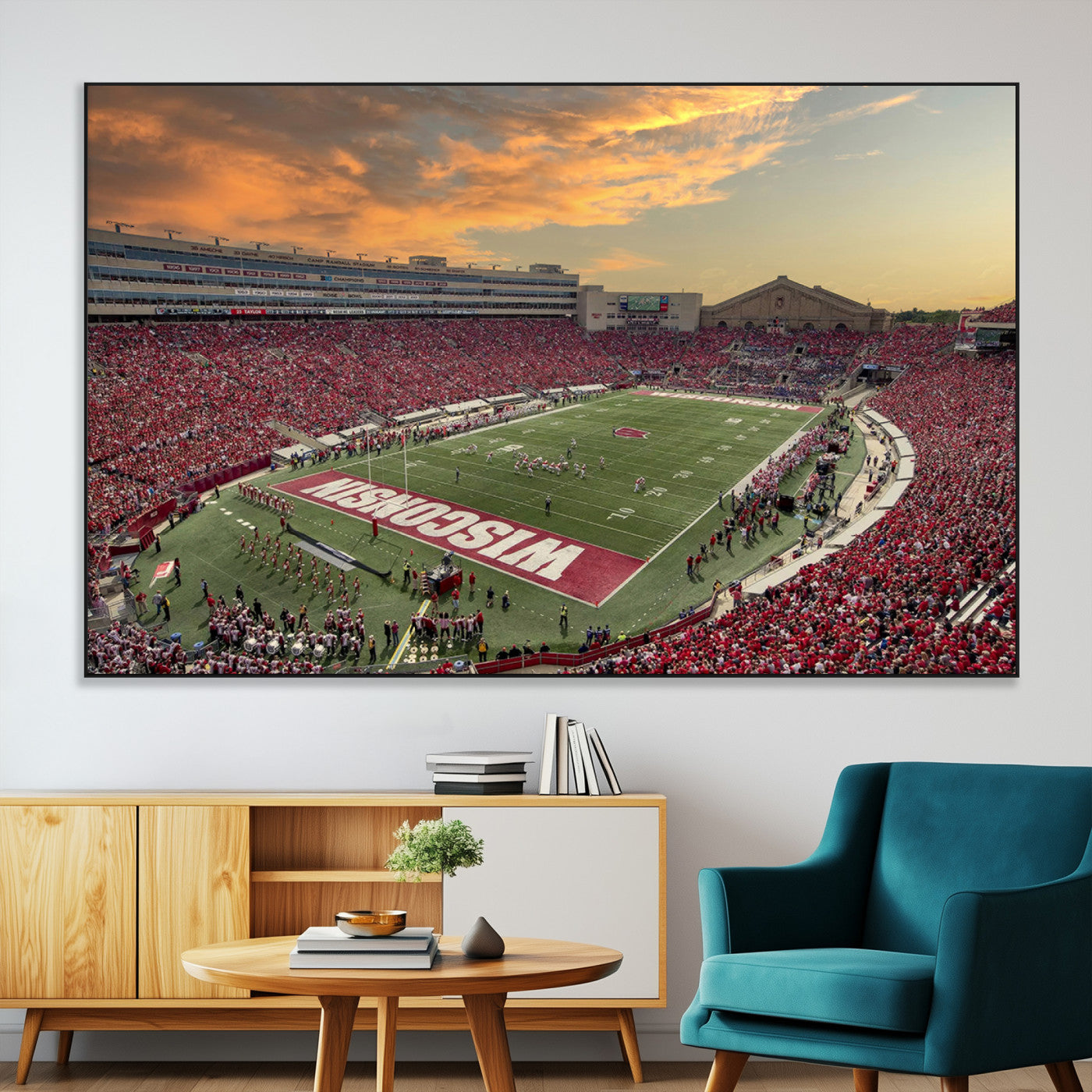 41472-MGV-CV-36X24-Camp Randall Stadium Wisconsin Badgers Large Wall Art Canvas Print | College Football Stadium Wall