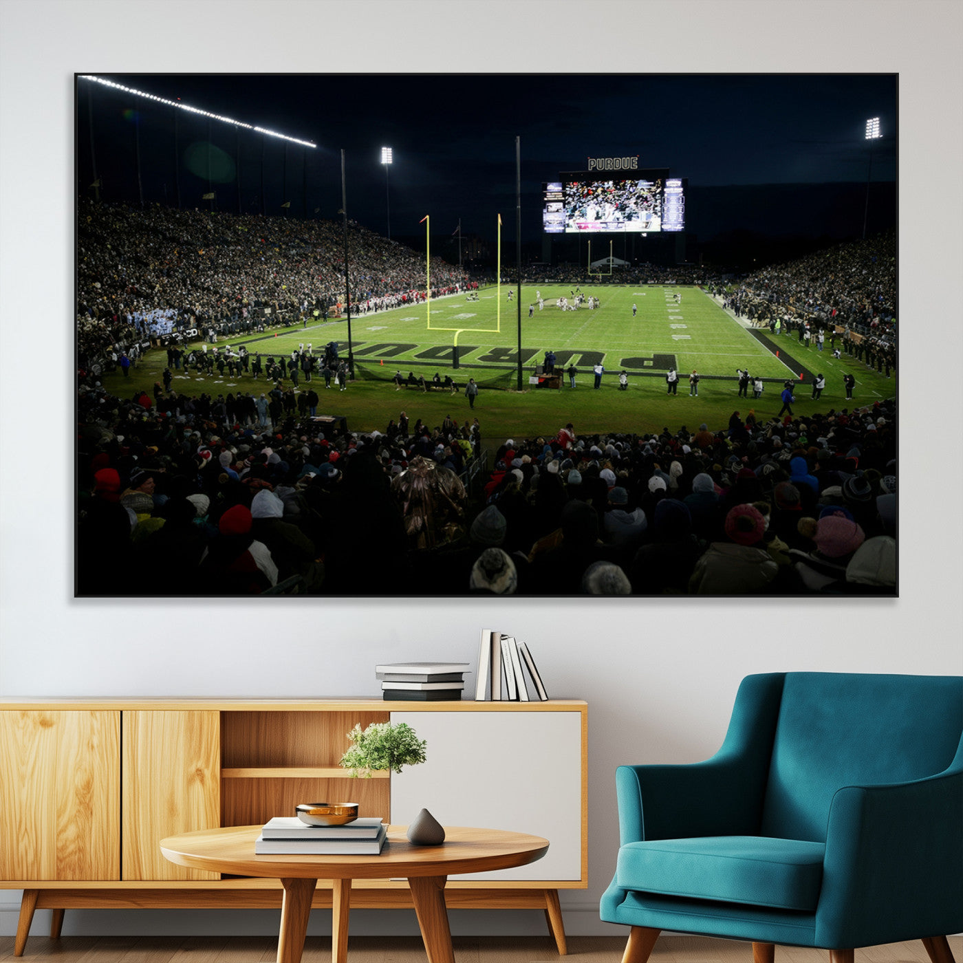 SEG-FC-51X34_Oversize - Purdue Boilermakers Football Team Print - West Lafayette Ross–Ade Stadium Wall Art Canvas Print