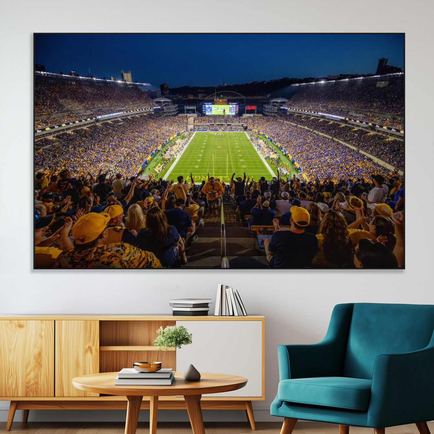 SEG-FC-51X34_Oversize - Pittsburgh Panthers Football Team Print - Pittsburgh Acrisure Stadium Wall Art Canvas Print