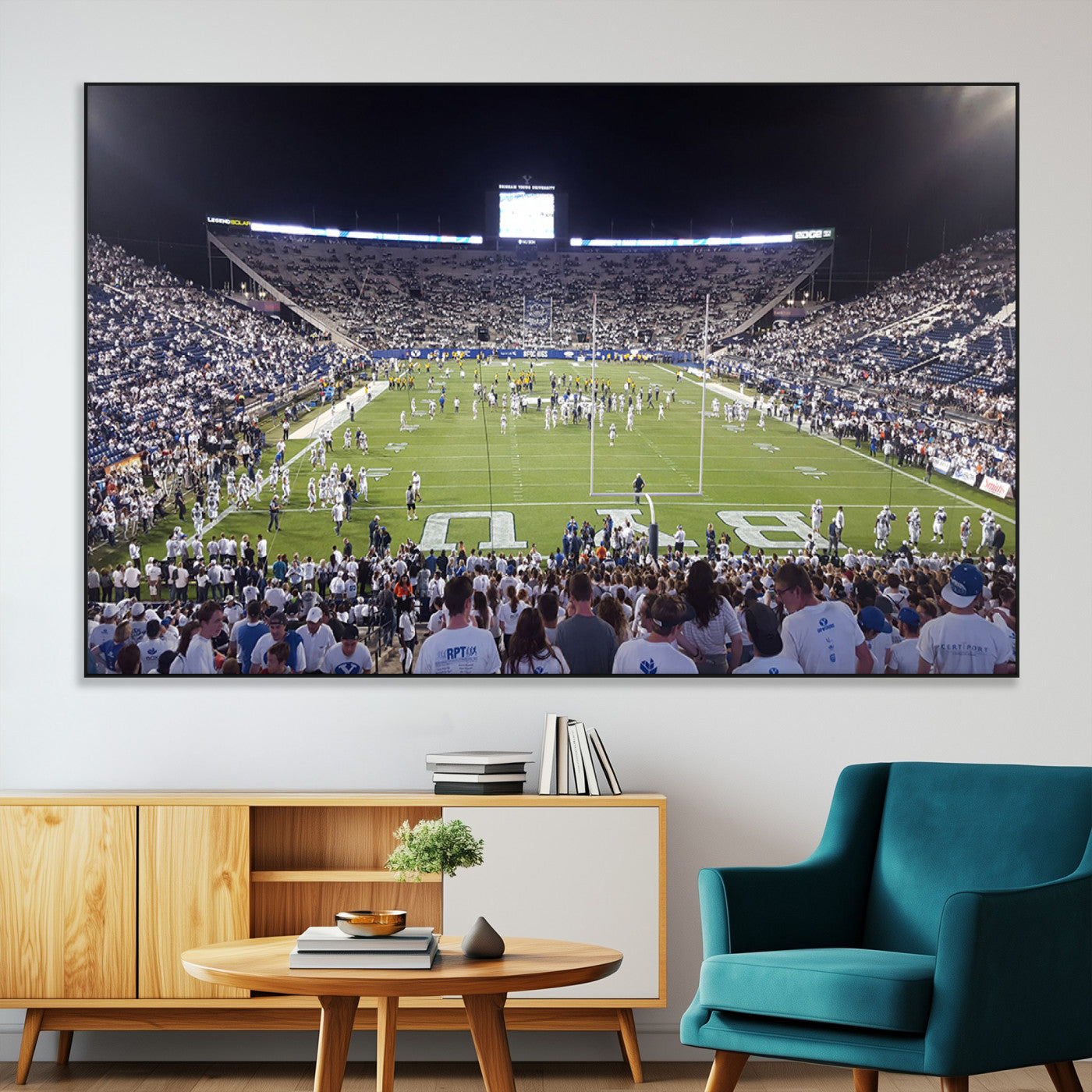 SEG-FC-51X34_Oversize - Brigham Young University Cougars Football Print Canvas - Provo LaVell Edwards Stadium Wall Art