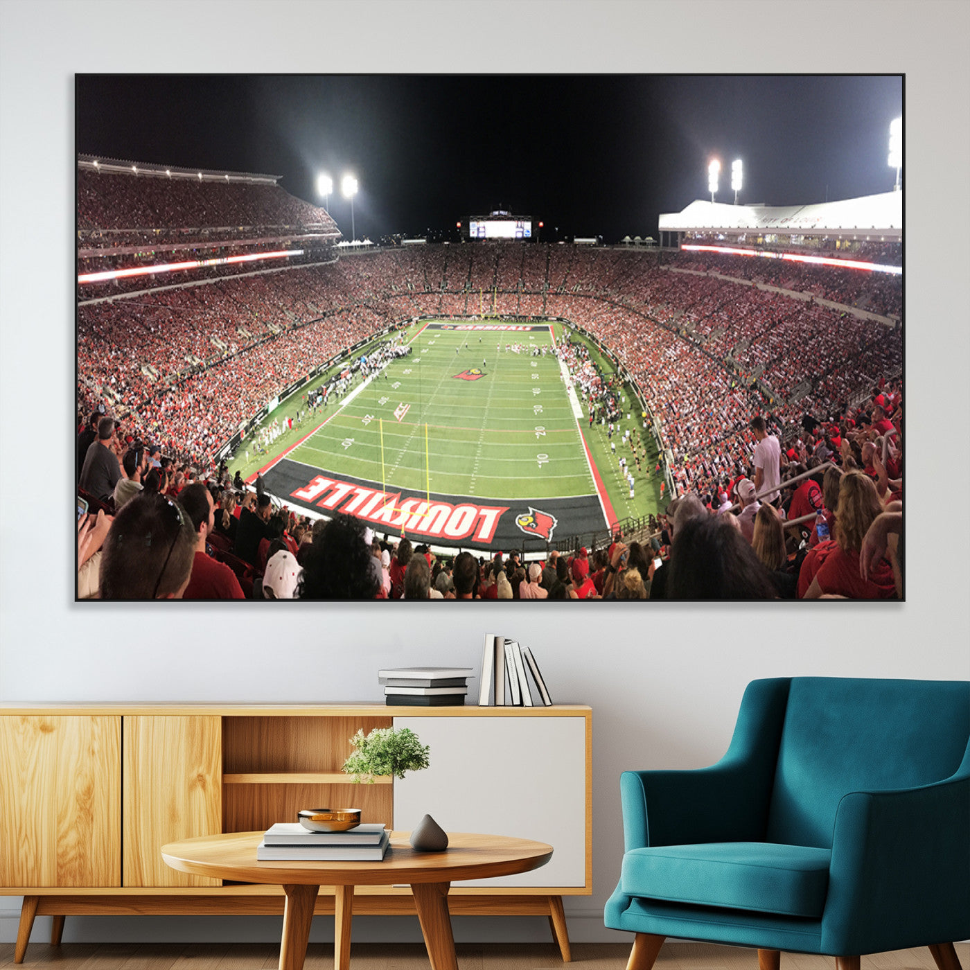 SEG-FC-51X34_Oversize - University of Louisville Cardinals Football Team Print - Louisville Cardinal Stadium Wall Art Canvas