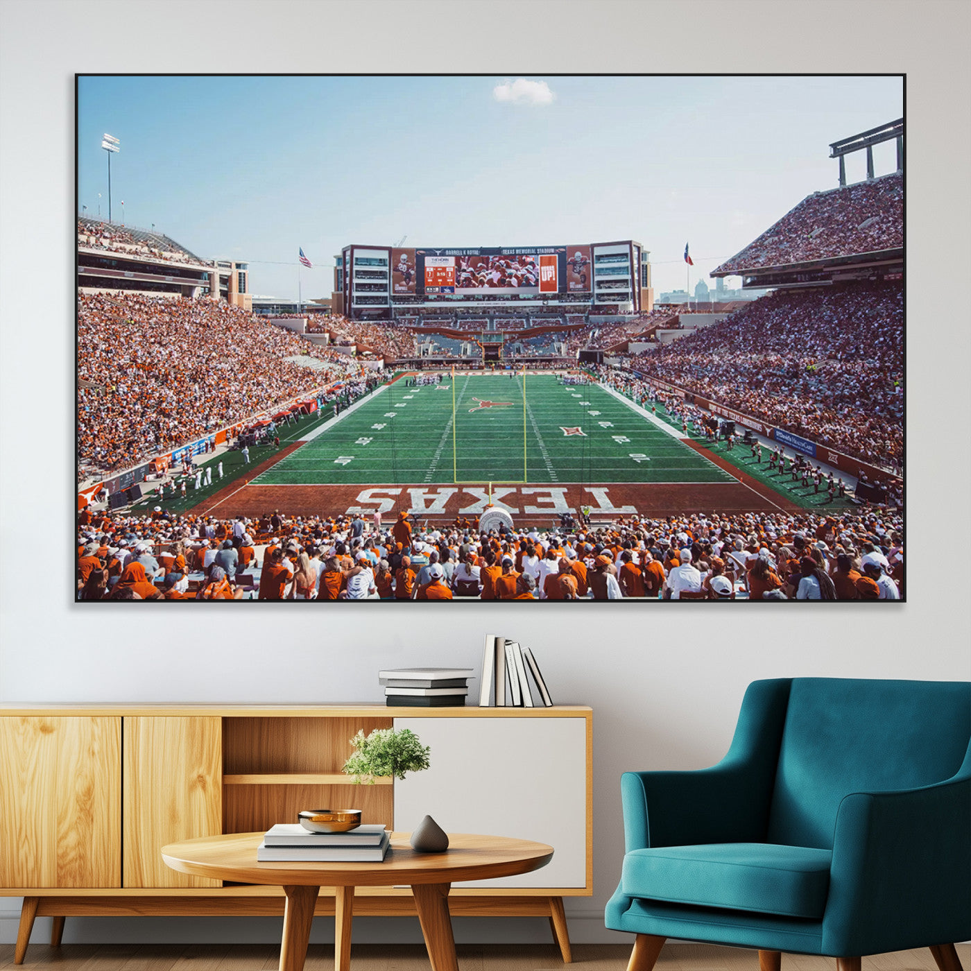 SEG-FC-51X34_Oversize - Framed Texas Memorial Stadium Canvas, University of Texas Longhorns Football Team Print - Austin