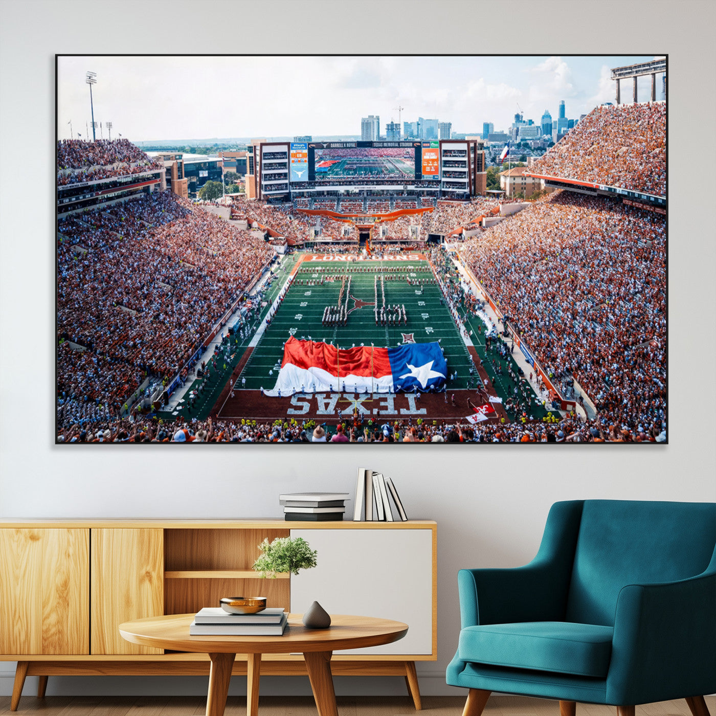 SEG-FC-51X34_Oversize - University of Texas Longhorns Football Team Canvas Print - Austin Darrell K Royal-Texas Memorial