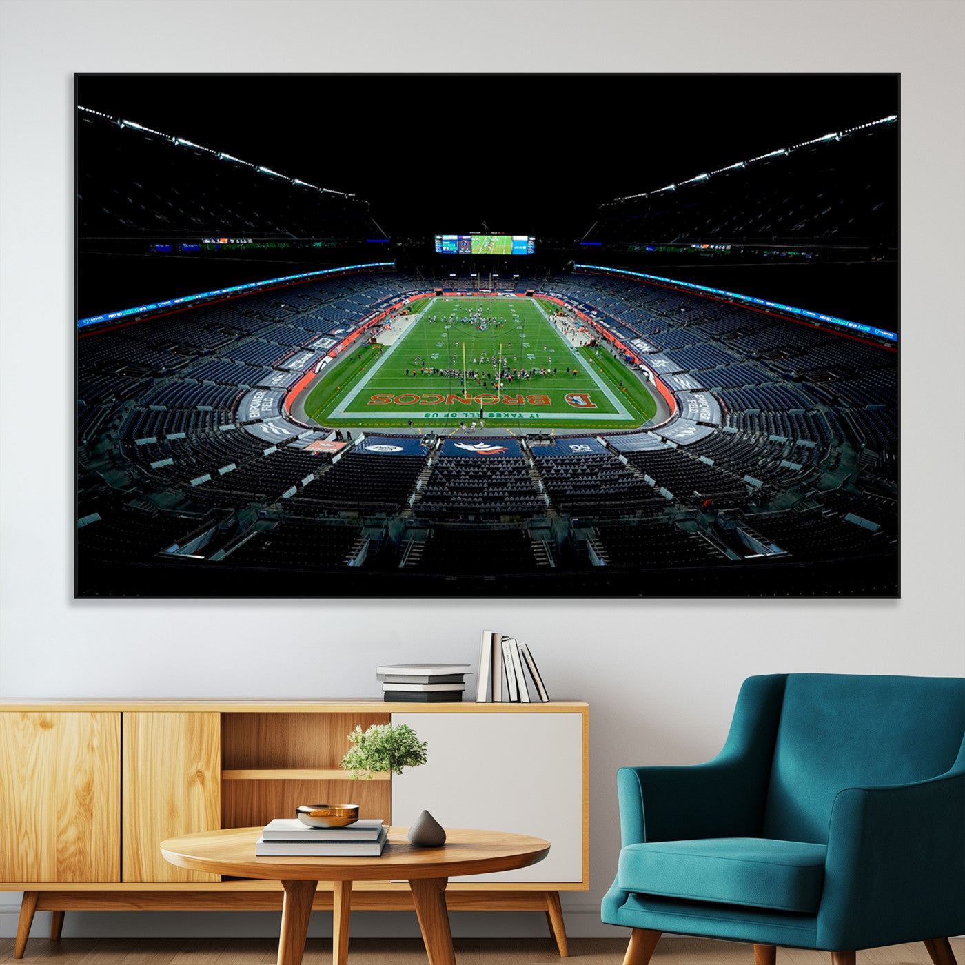 SEG-FC-51X34_Oversize - Denver Broncos Football Team Print Canvas- Denver Empower Field at Mile High Stadium Wall Art Canvas