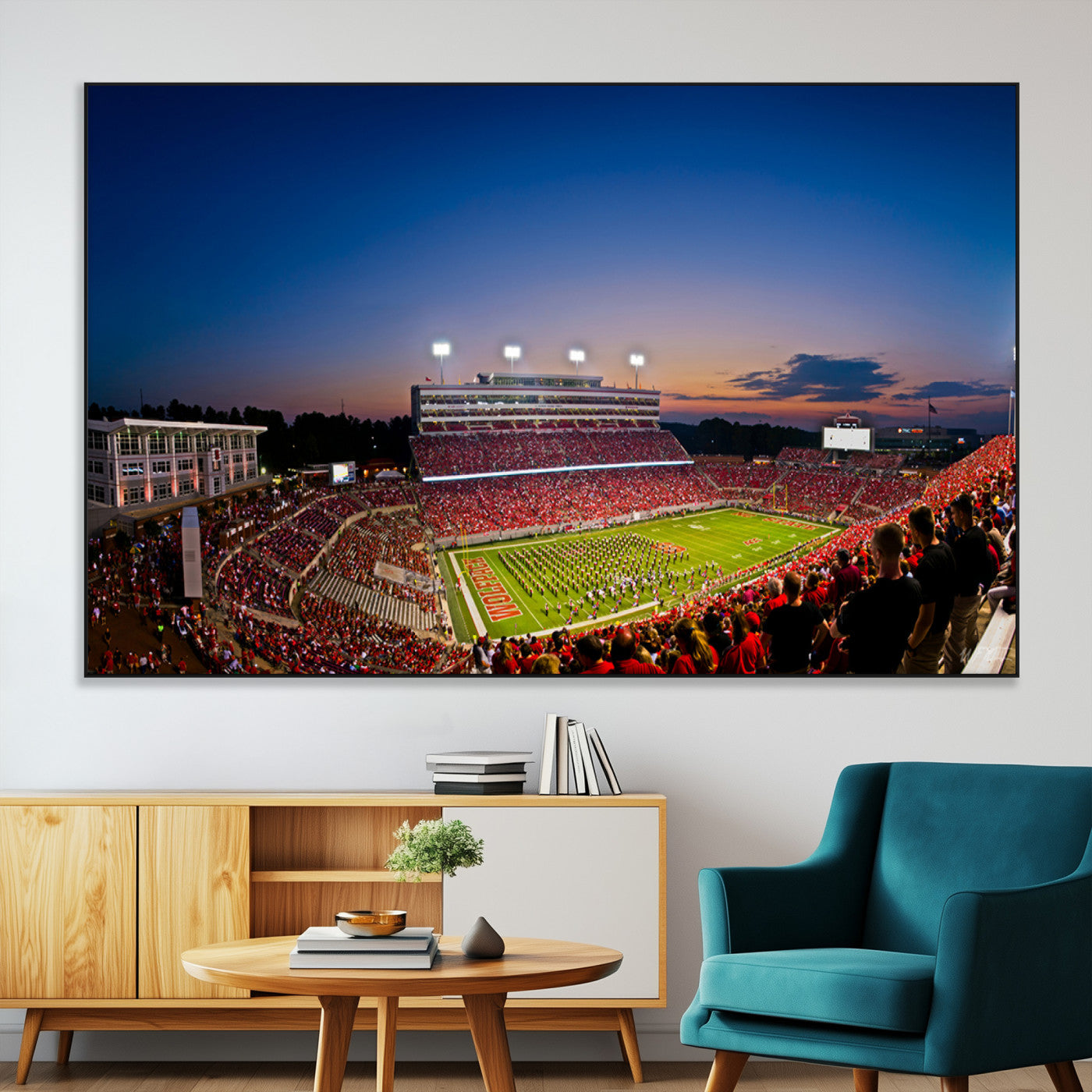 SEG-FC-51X34_Oversize - Wolfpack Football Team Wall Art Print - Raleigh Carter-Finley Stadium Wall Art Canvas Print