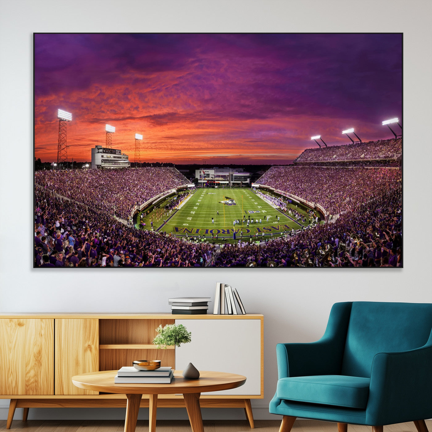SEG-FC-51X34_Oversize - East Carolina University Pirates Football Print Canvas- Greenville Dowdy-Ficklen Stadium Wall Art
