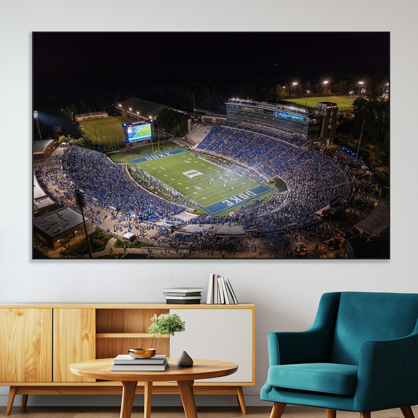 SEG-FC-51X34_Oversize - Duke University Blue Devils Football Print Canvas - Durham Wallace Wade Stadium Wall Art Canvas