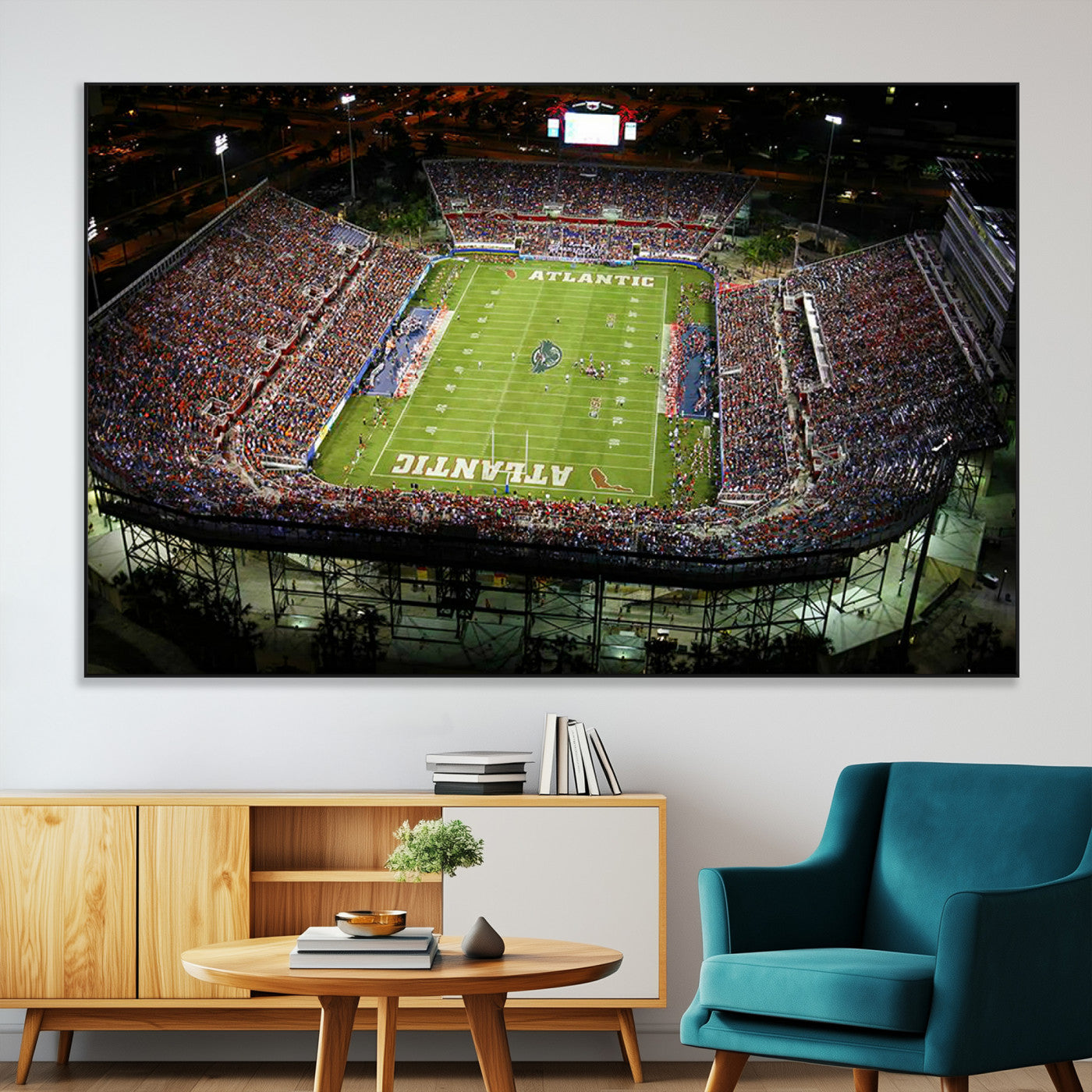 SEG-FC-51X34_Oversize - Florida Atlantic University Owls Football Team Print - Boca Raton FAU Stadium Wall Art Canvas Print