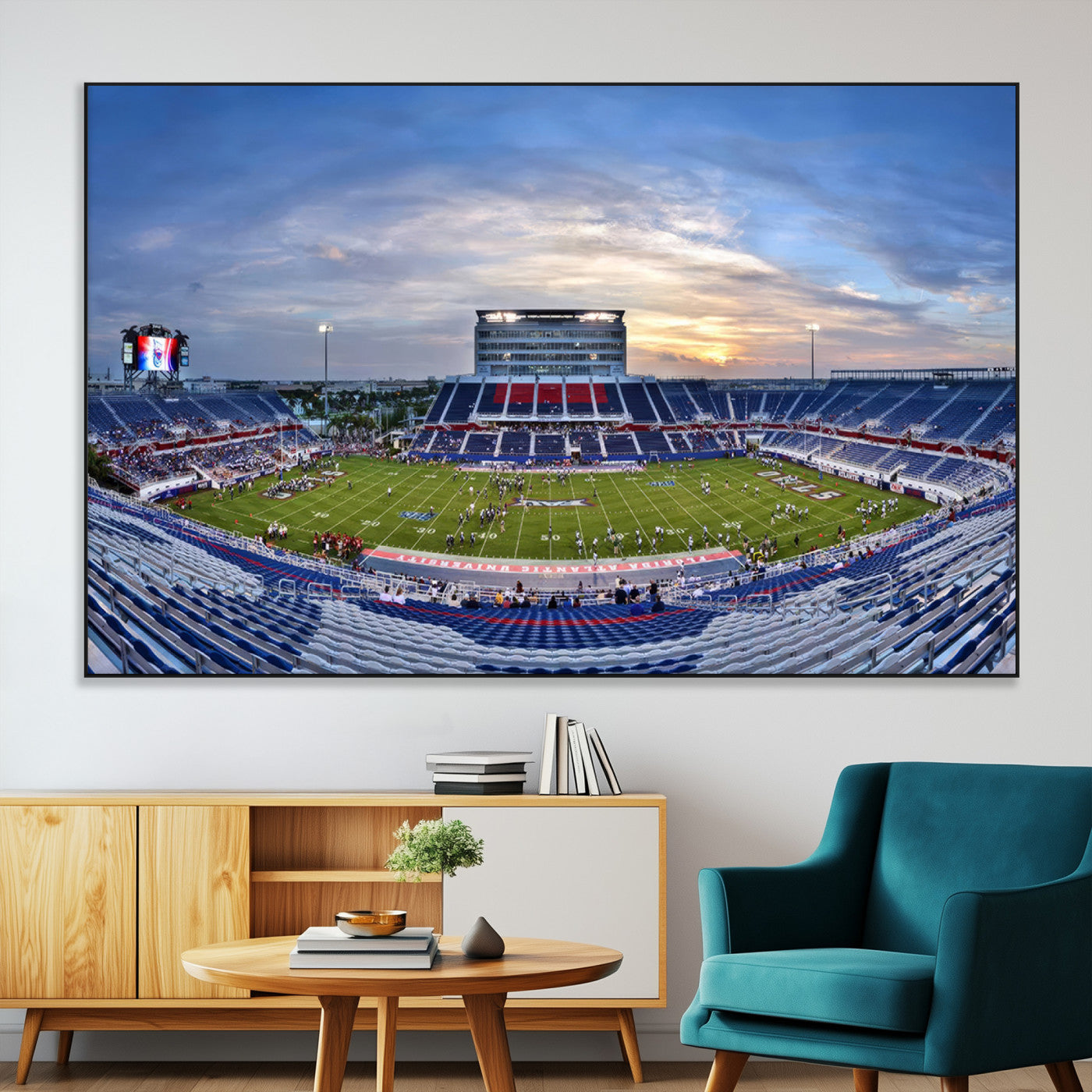 SEG-FC-51X34_Oversize - Florida Atlantic University Owls Football Team Print - Boca Raton FAU Stadium Wall Art Canvas Print