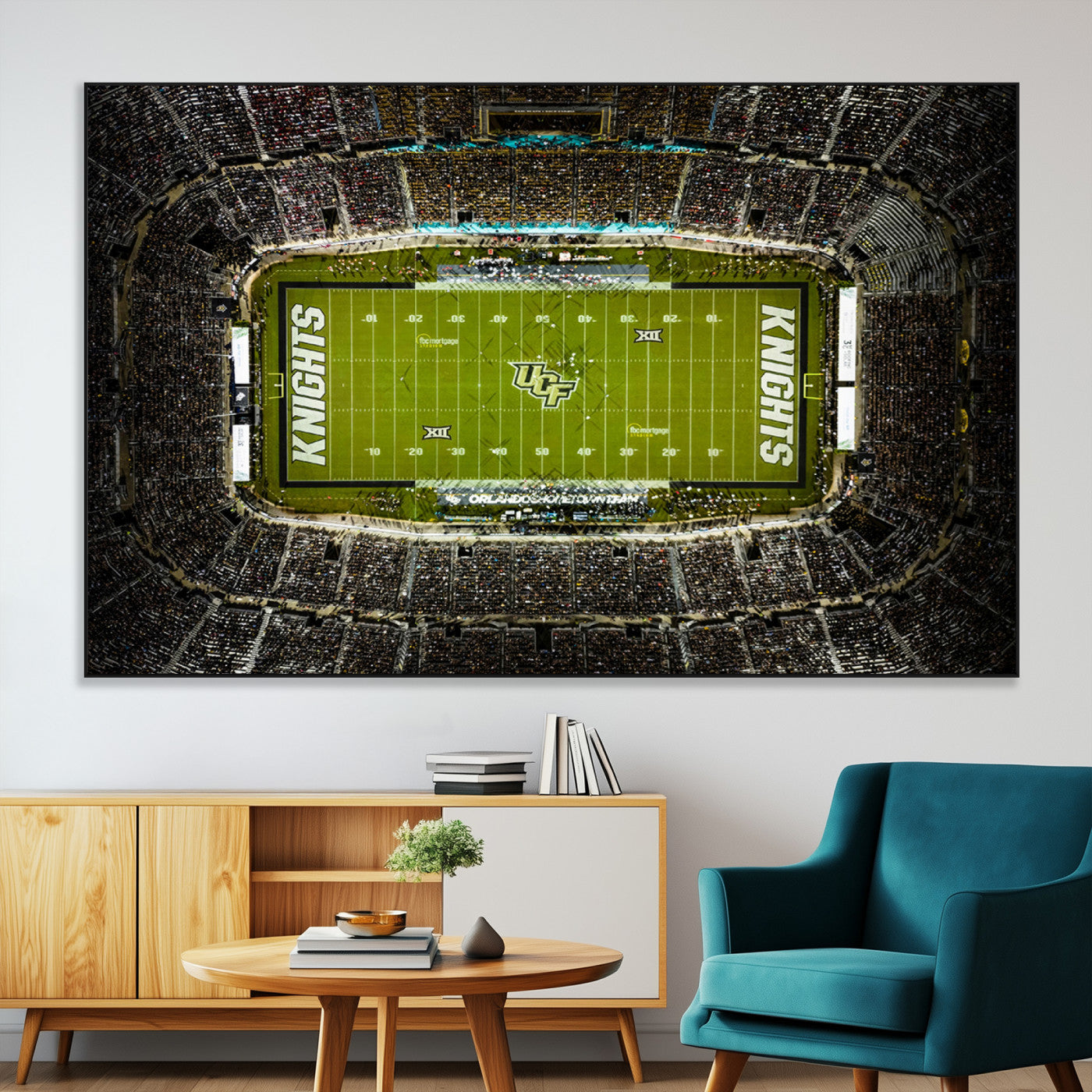 SEG-FC-51X34_Oversize - UCF Knights Football Team Print - Orlando FBC Mortgage Stadium Wall Art, UCF Knights Canvas Print