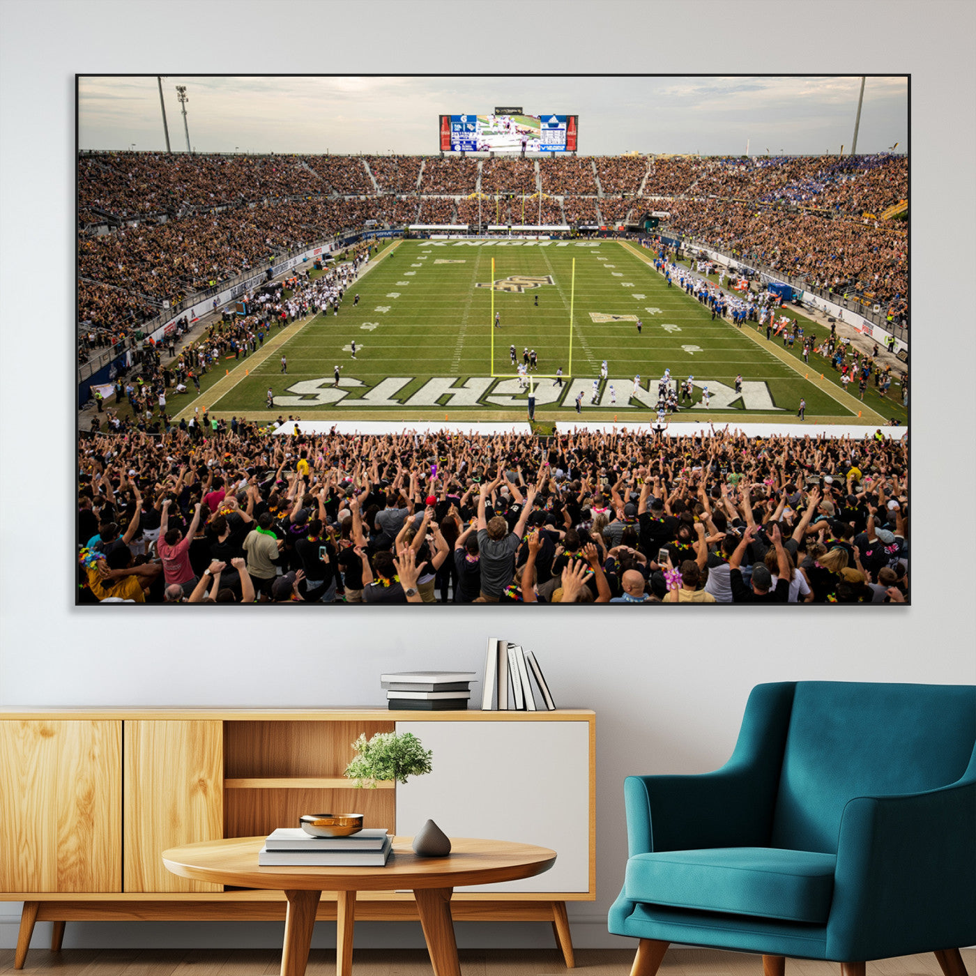 SEG-FC-51X34_Oversize - UCF Knights Football Team Print - Orlando FBC Mortgage Stadium Canvas Print