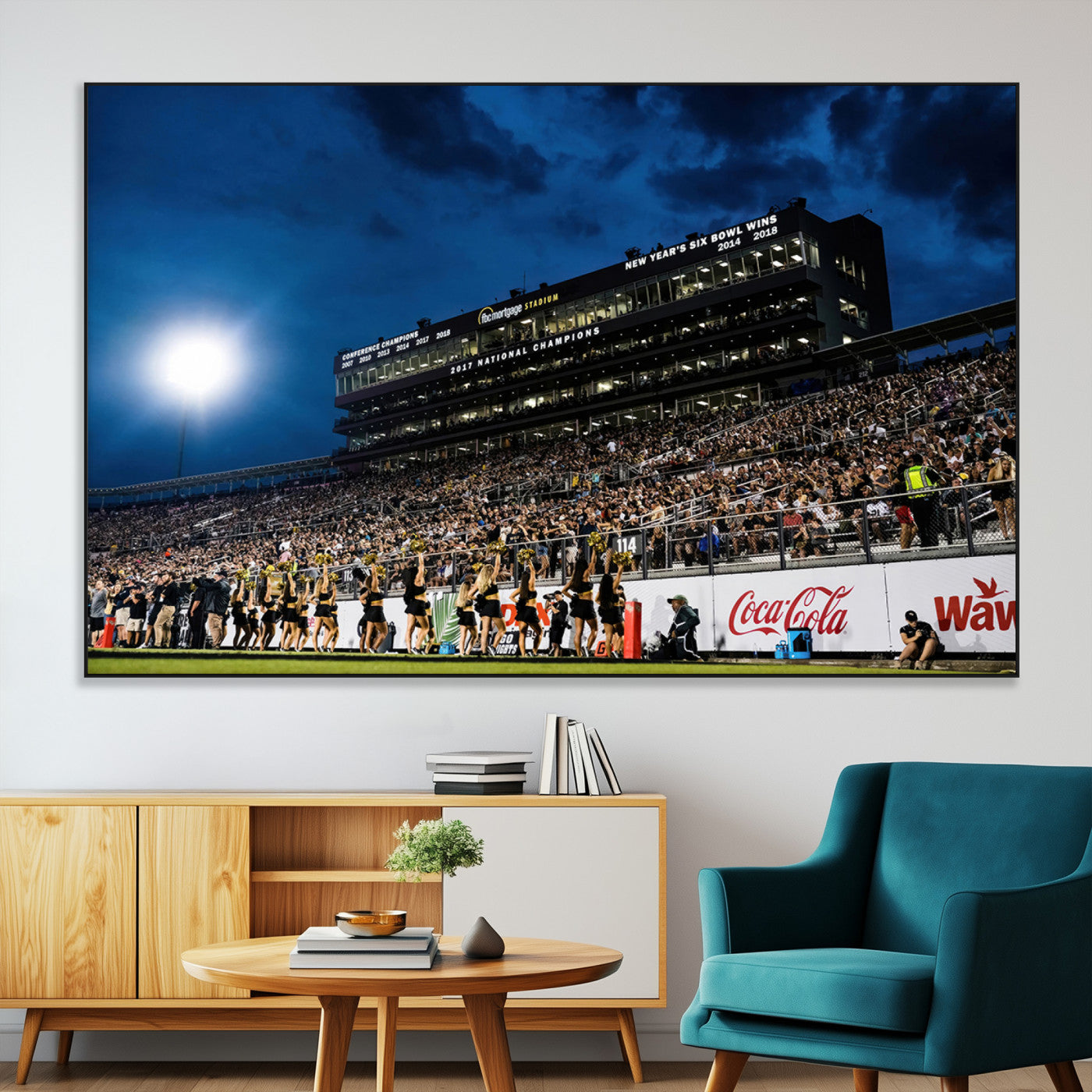 SEG-FC-51X34_Oversize - UCF Knights Football Team Print - Orlando FBC Mortgage Stadium Wall Art Canvas Print
