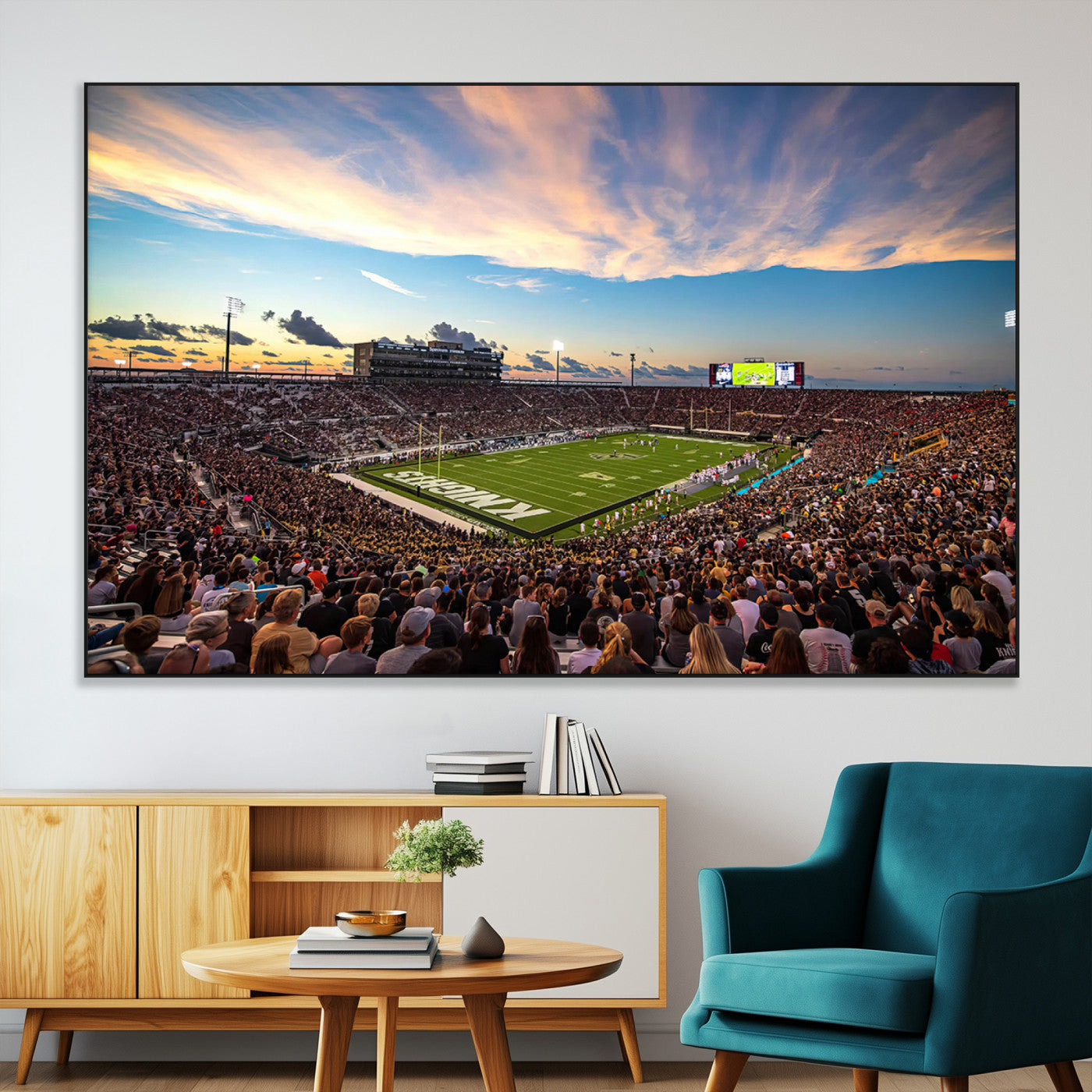 SEG-FC-51X34_Oversize - UCF Knights Football Team Print - Orlando FBC Mortgage Stadium Wall Art Canvas Print