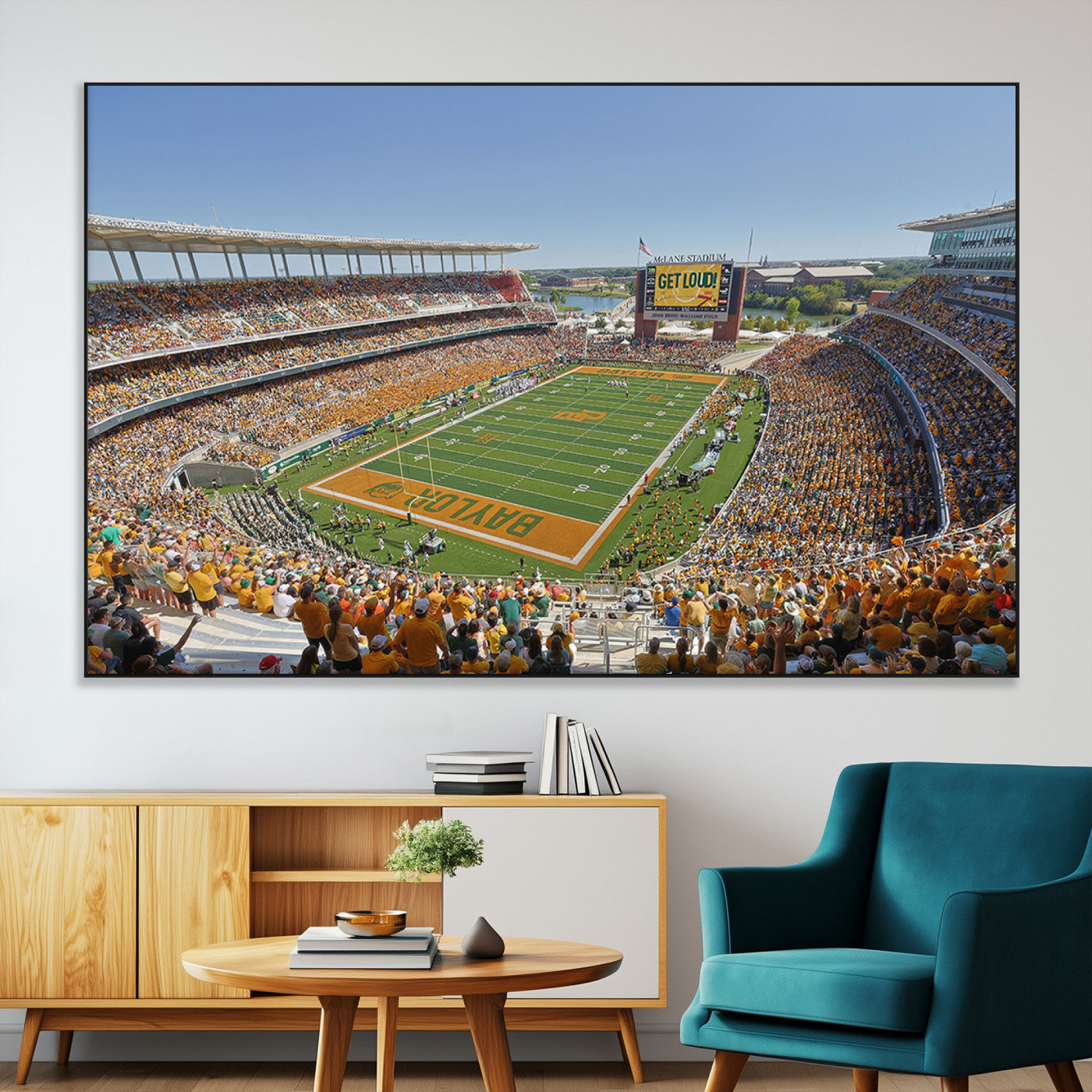 SEG-FC-51X34_Oversize - Baylor University Bears Football Team Print - Waco McLane Stadium Wall Art Canvas Print