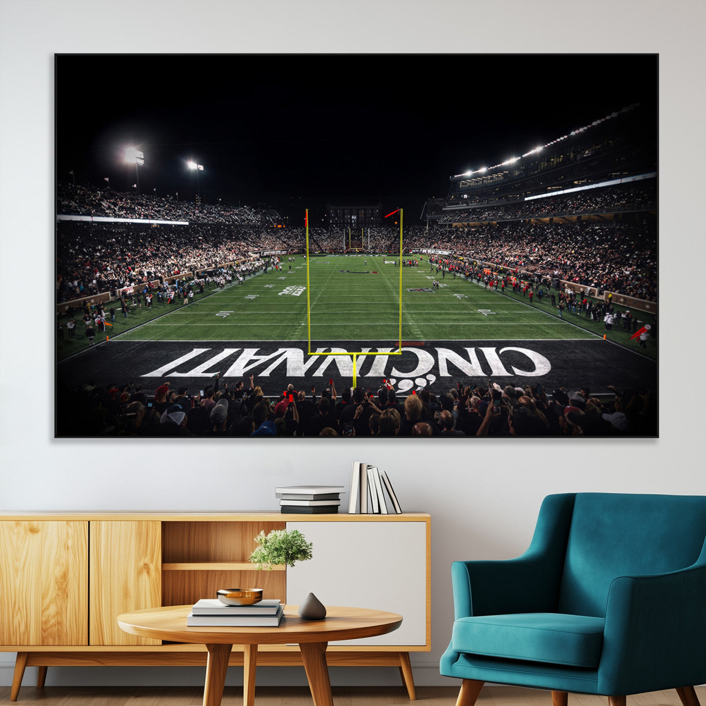 SEG-FC-51X34_Oversize - Cincinnati Bearcats Football Team Print - Nippert Stadium Wall Art Canvas Print