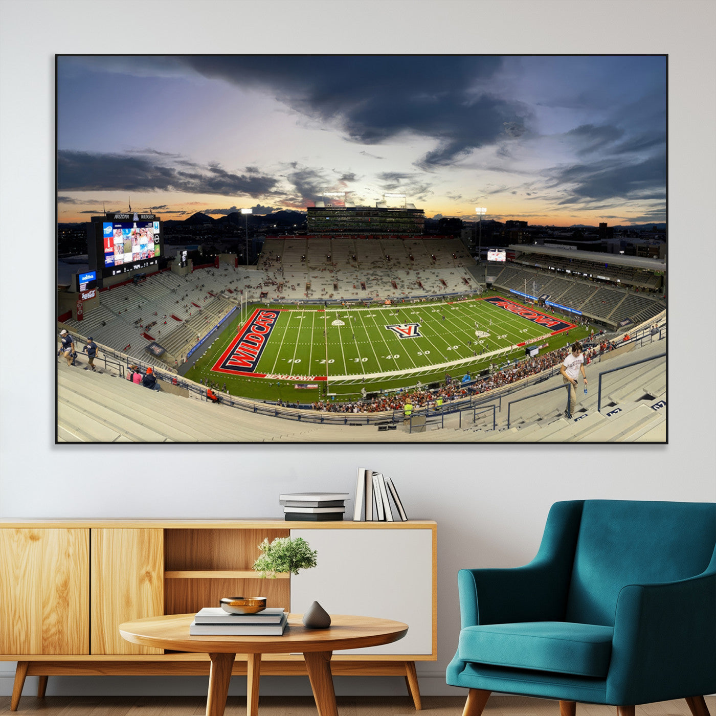 SEG-FC-51X34_Oversize - Arizona Wildcats Football Team Print - Tucson Arizona Stadium Wall Art Canvas Print