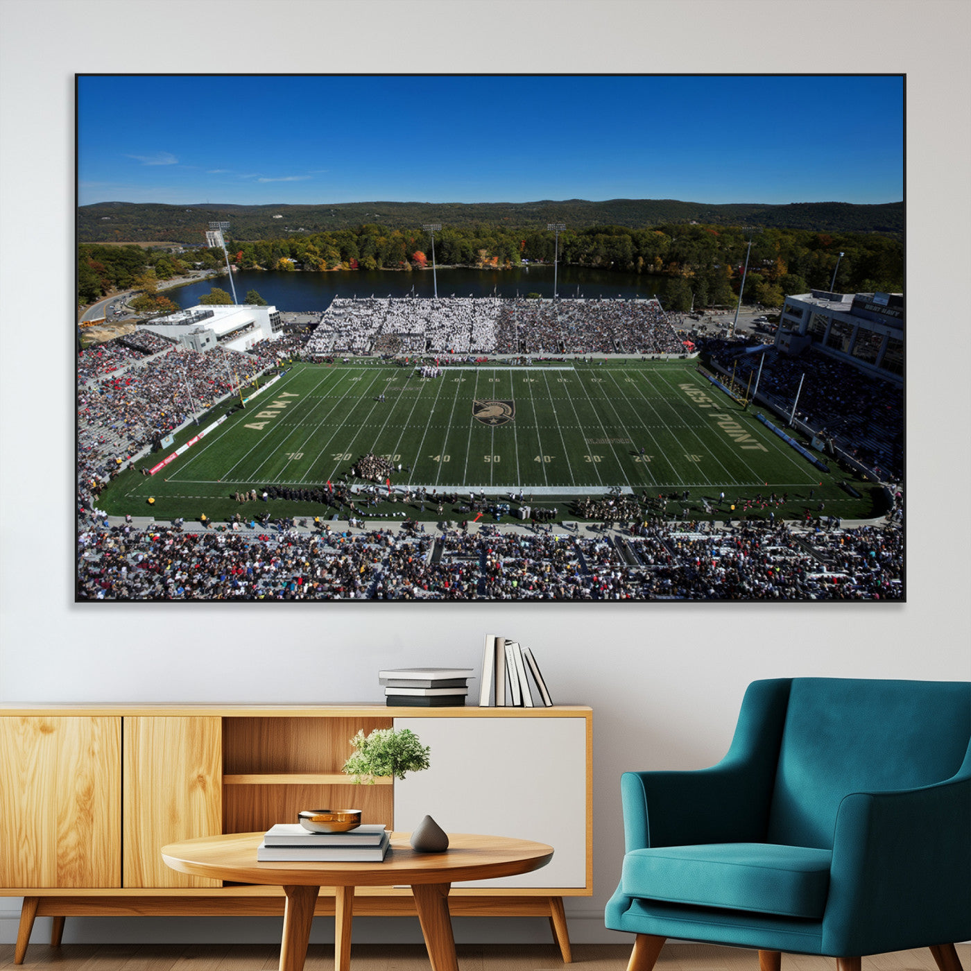 SEG-FC-51X34_Oversize - Army Black Knights Football Team Print - West Point Michie Stadium Wall Art Canvas Print
