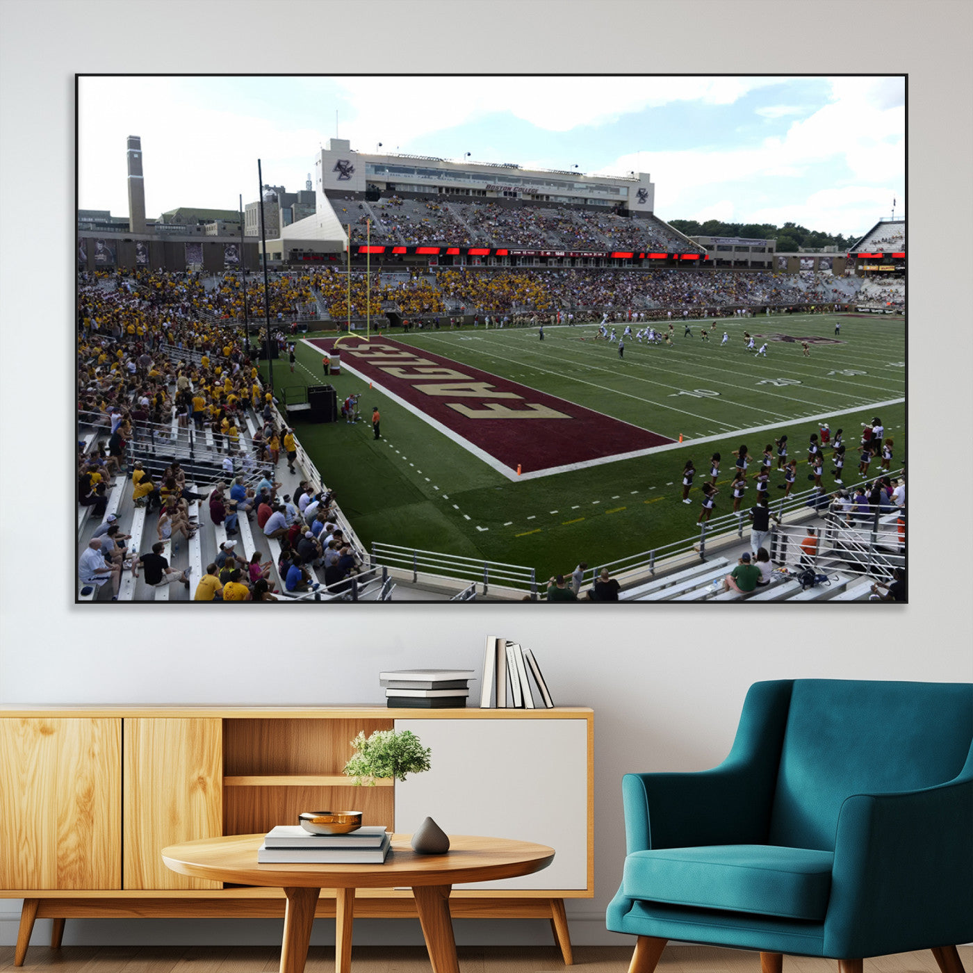 SEG-FC-51X34_Oversize - Boston College Eagles Football Team Print - Boston Alumni Stadium Wall Art Canvas Print