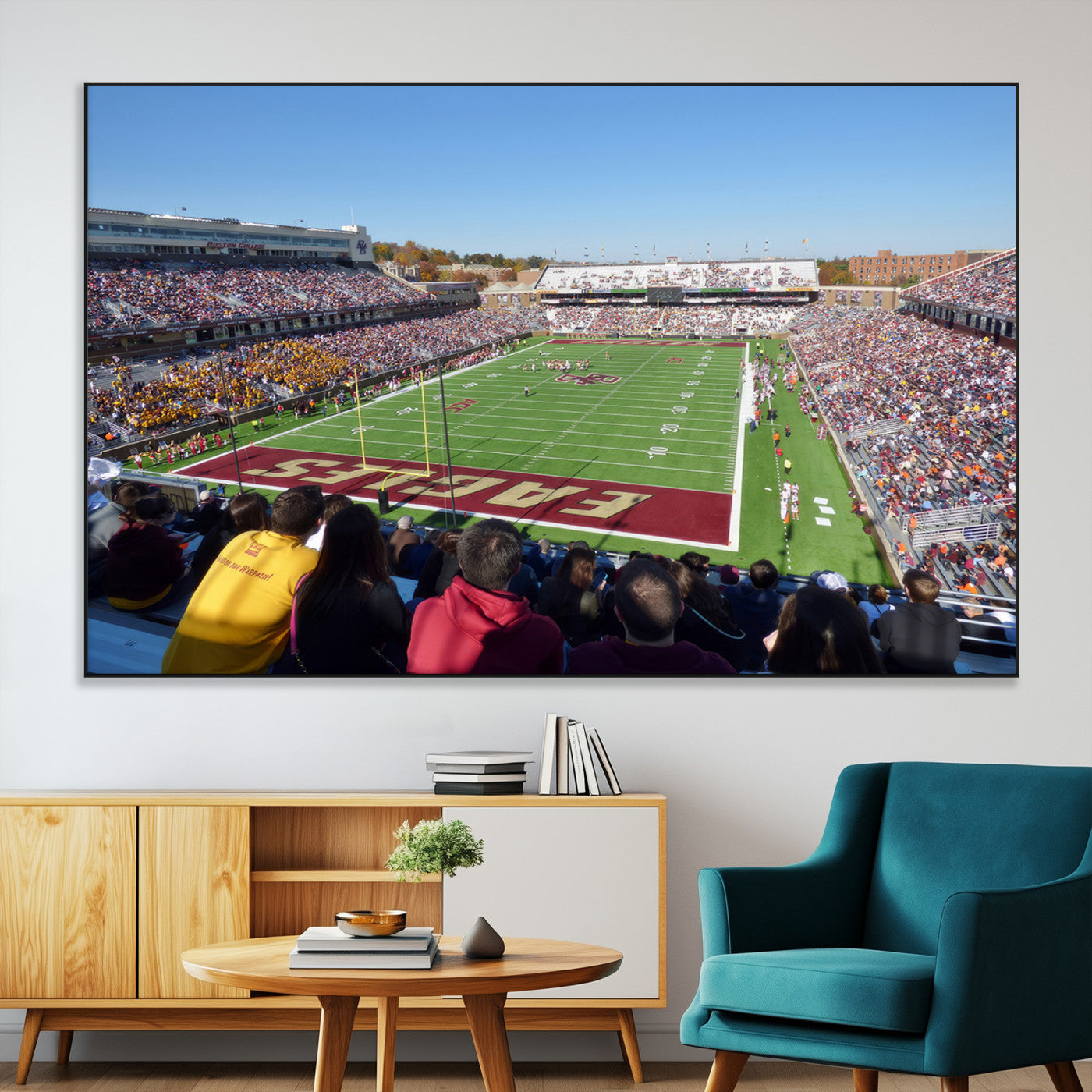SEG-FC-51X34_Oversize - Boston College Eagles Football Team Print - Boston Alumni Stadium Wall Art Canvas Print