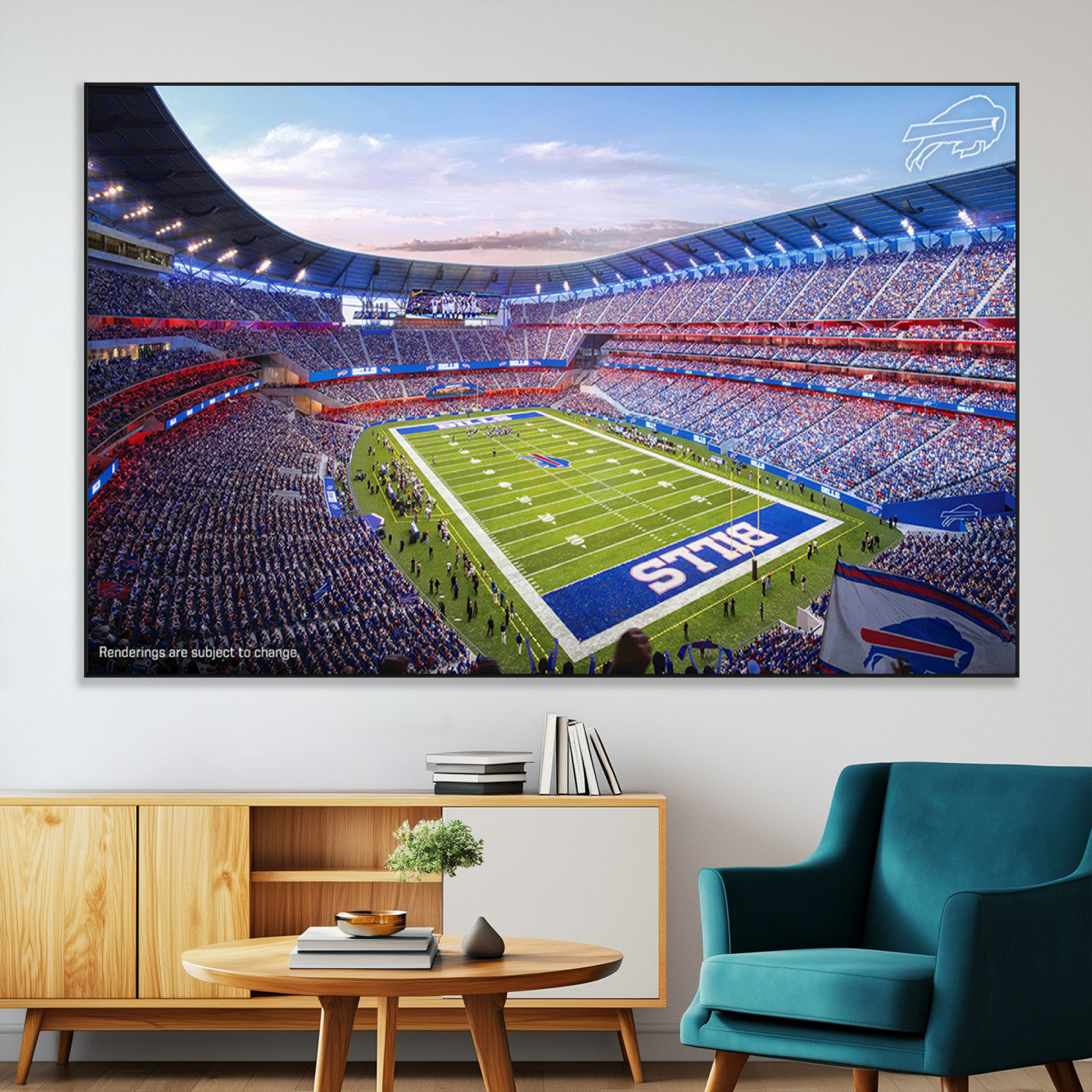 SEG-FC-51X34_Oversize - Buffalo Bills Football Team Print Canvas - Buffalo Highmark Stadium Wall Art Canvas Print