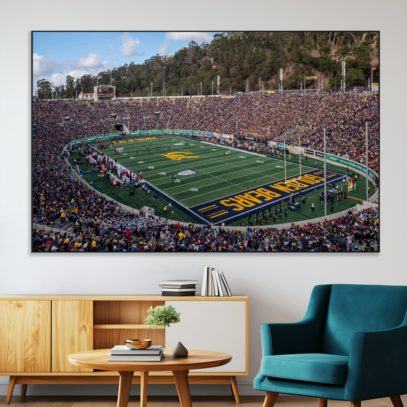 SEG-FC-51X34_Oversize - University of California Golden Bears Football Team Print - Berkeley California Memorial Stadium Art