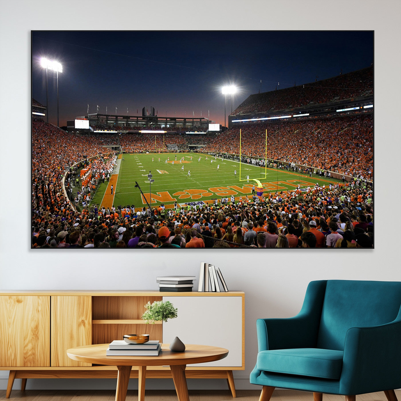 SEG-FC-51X34_Oversize - Clemson University Tigers Art Print, Football Team Print - Clemson Memorial Stadium Wall Art Canvas