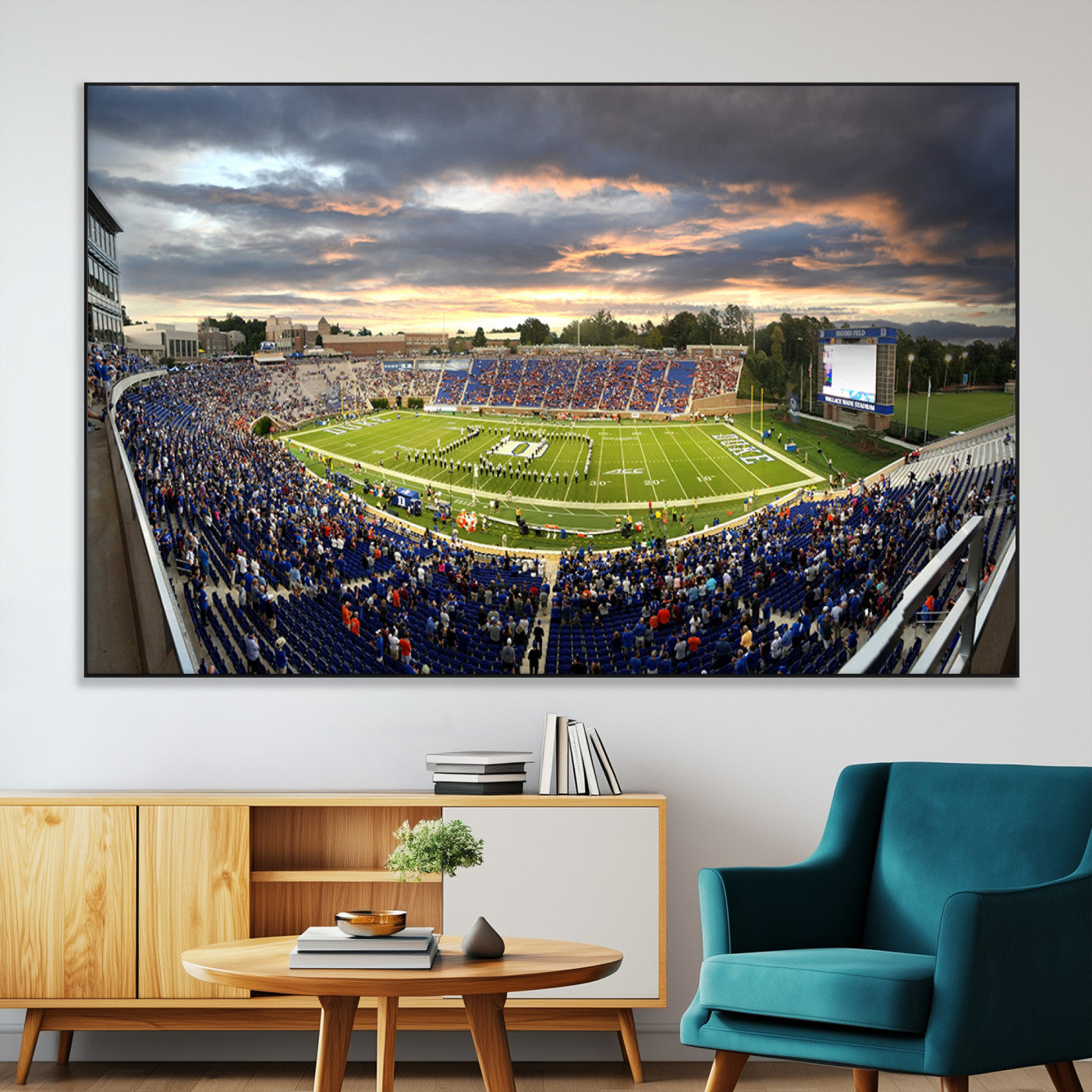 SEG-FC-51X34_Oversize - Duke University Blue Devils Football Team Print - Durham Wallace Wade Stadium Wall Art Canvas Print