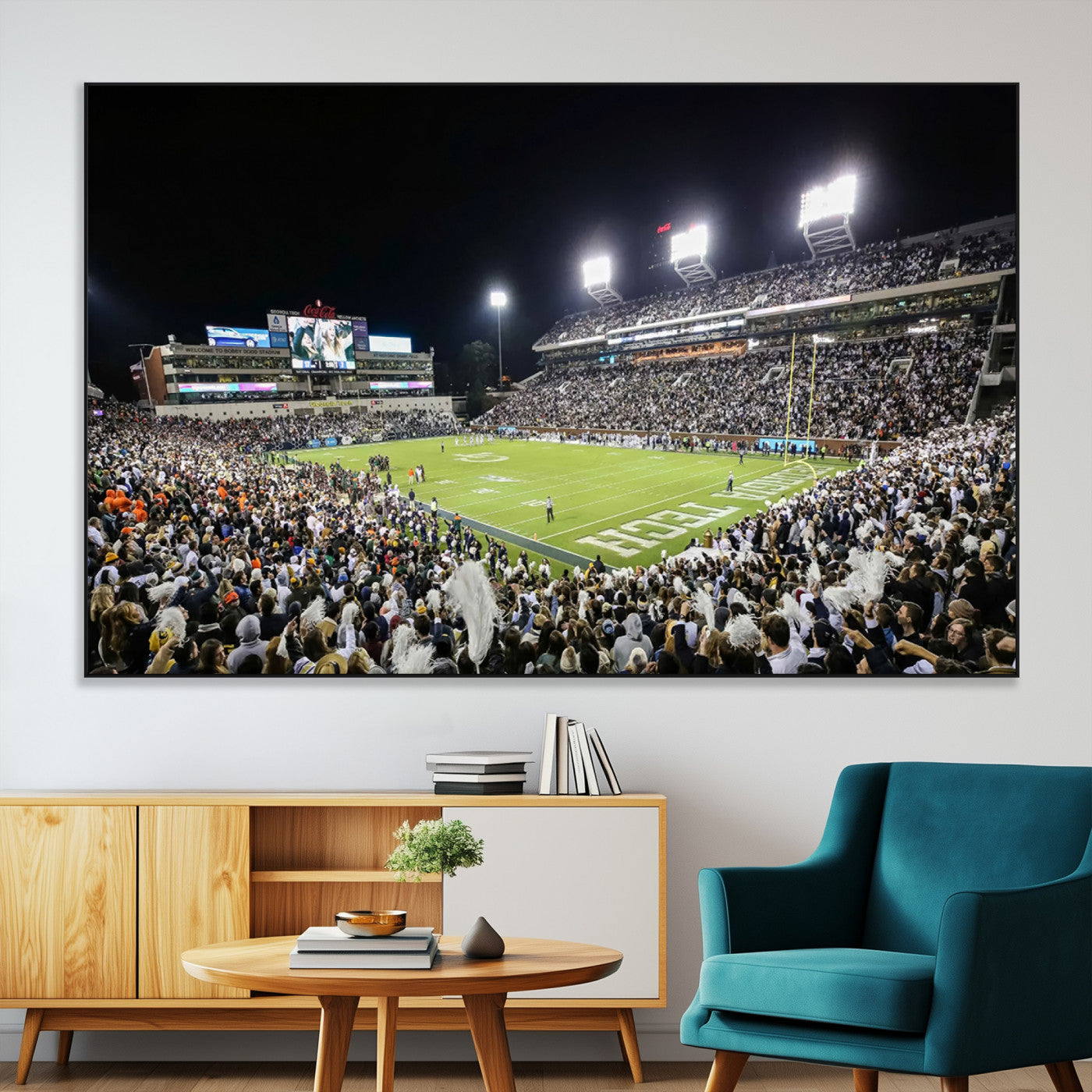 SEG-FC-51X34_Oversize - Georgia Tech Yellow Jackets Football Team Print - Atlanta Bobby Dodd Stadium Wall Art Canvas Print