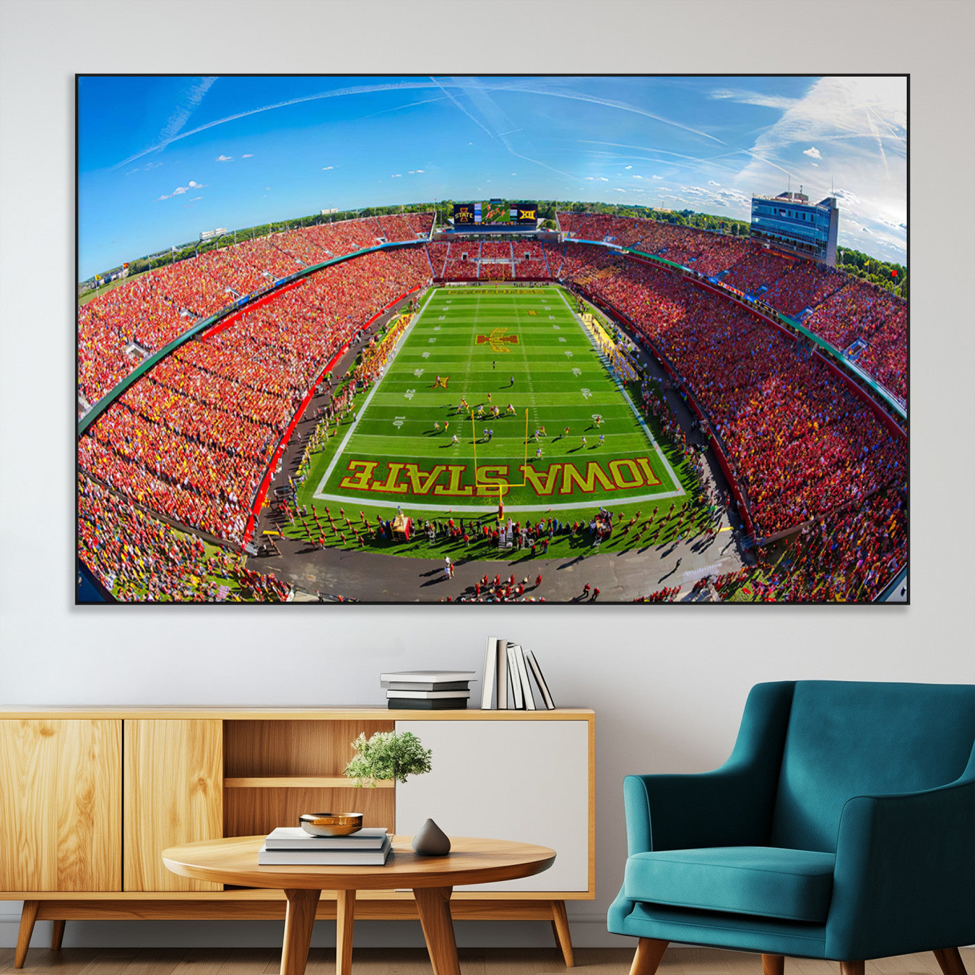 SEG-FC-51X34_Oversize - Iowa State University Cyclones Football Team Print - Ames Jack Trice Stadium Art Canvas Print
