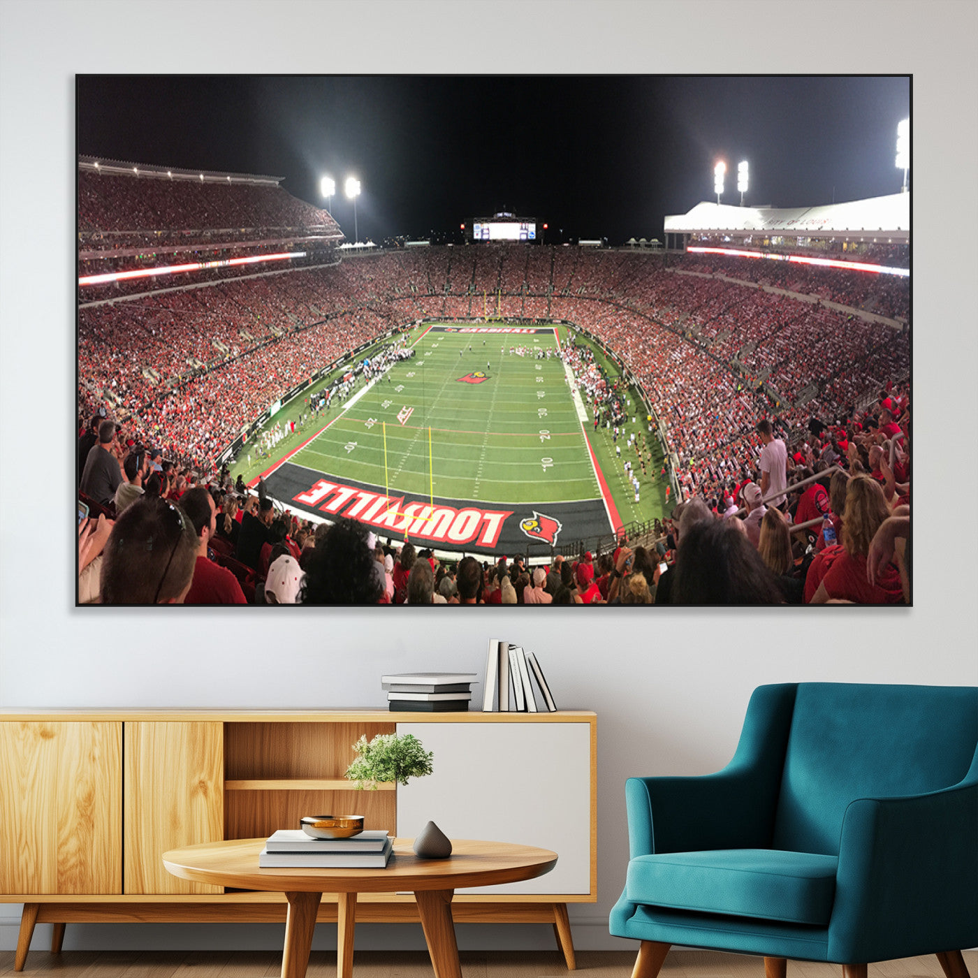 SEG-FC-51X34_Oversize - University of Louisville Cardinals Football Team Print - Louisville Cardinal Stadium Wall Art Canvas