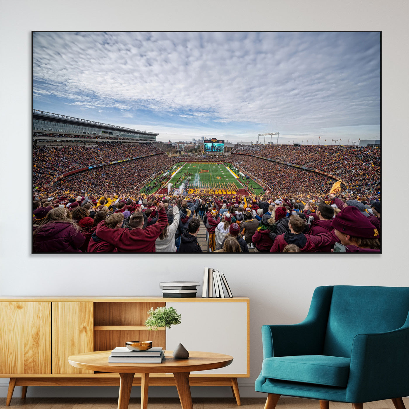 SEG-FC-51X34_Oversize - University of Minnesota Golden Gophers Football Team Print - Minneapolis Huntington Bank Stadium Art