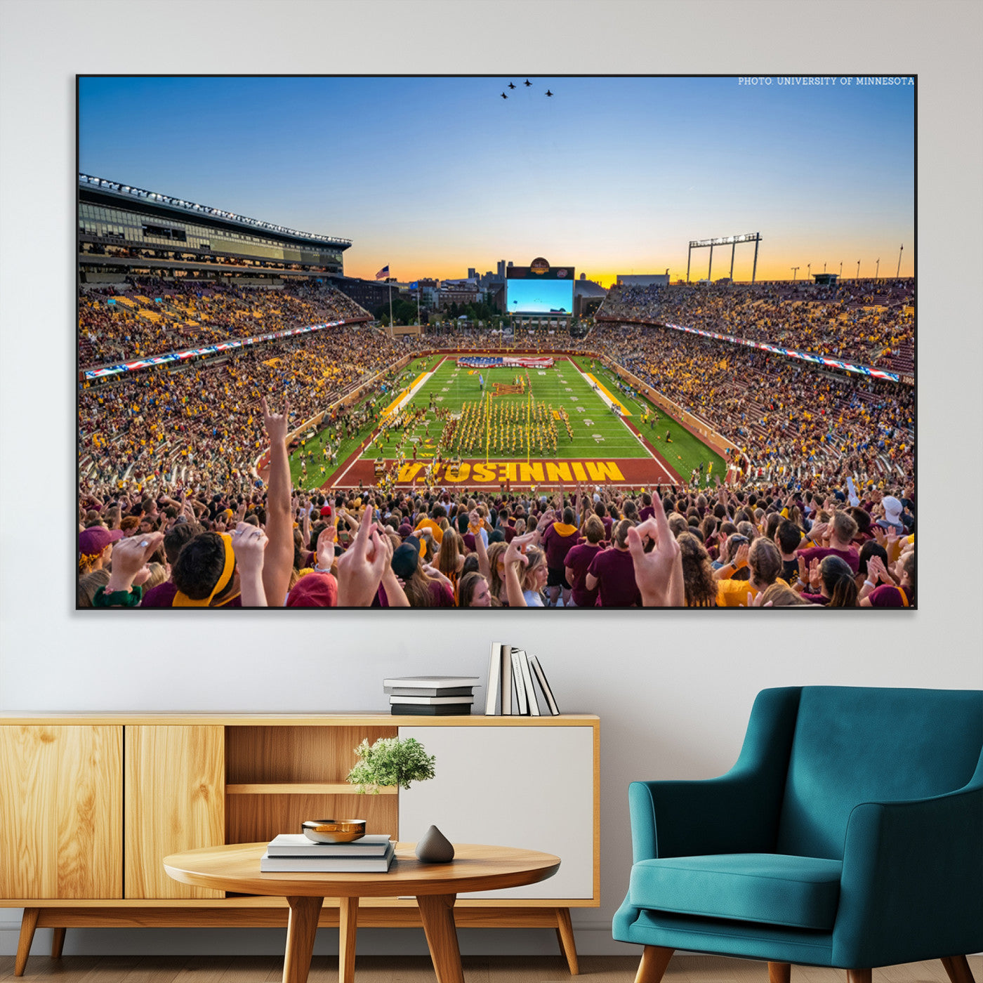 SEG-FC-51X34_Oversize - University of Minnesota Golden Gophers Football Team Print - Minneapolis Huntington Bank Stadium