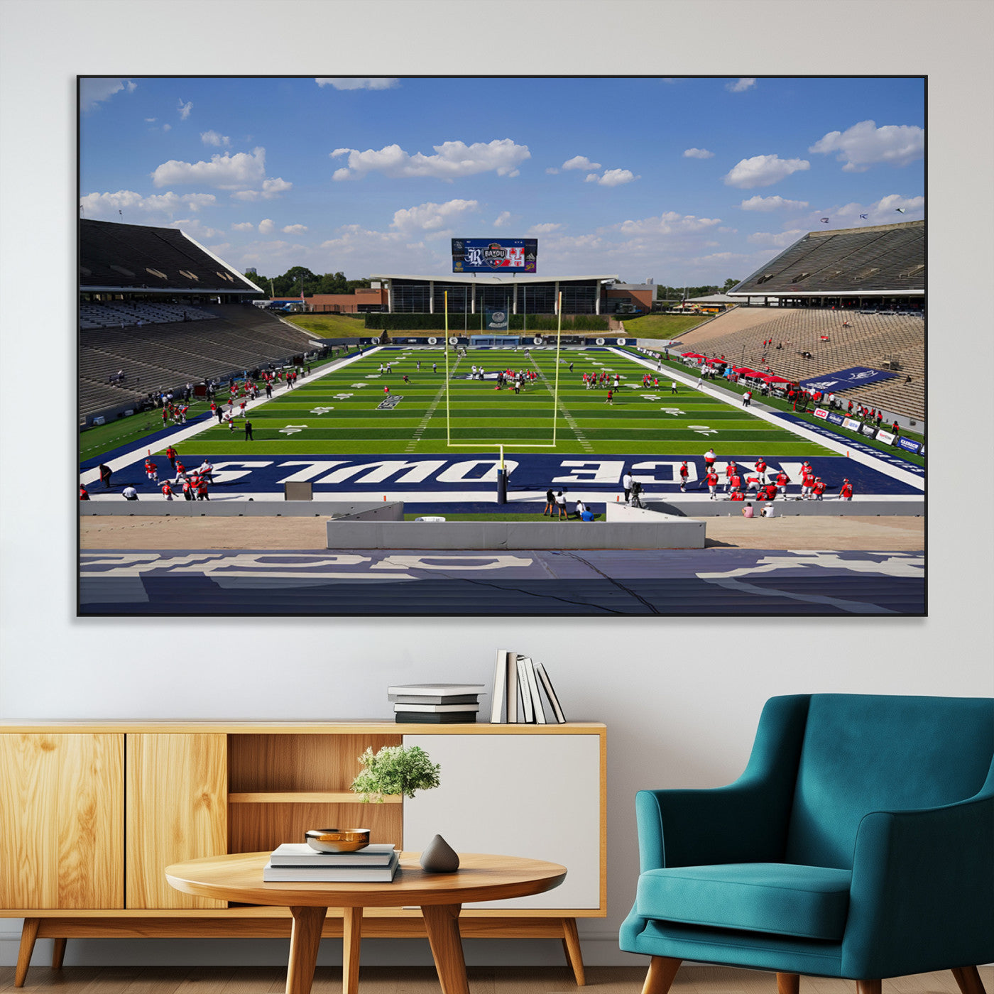 SEG-FC-51X34_Oversize - Rice University Owls Football Team Print - Houston Rice Stadium Wall Art Canvas Print